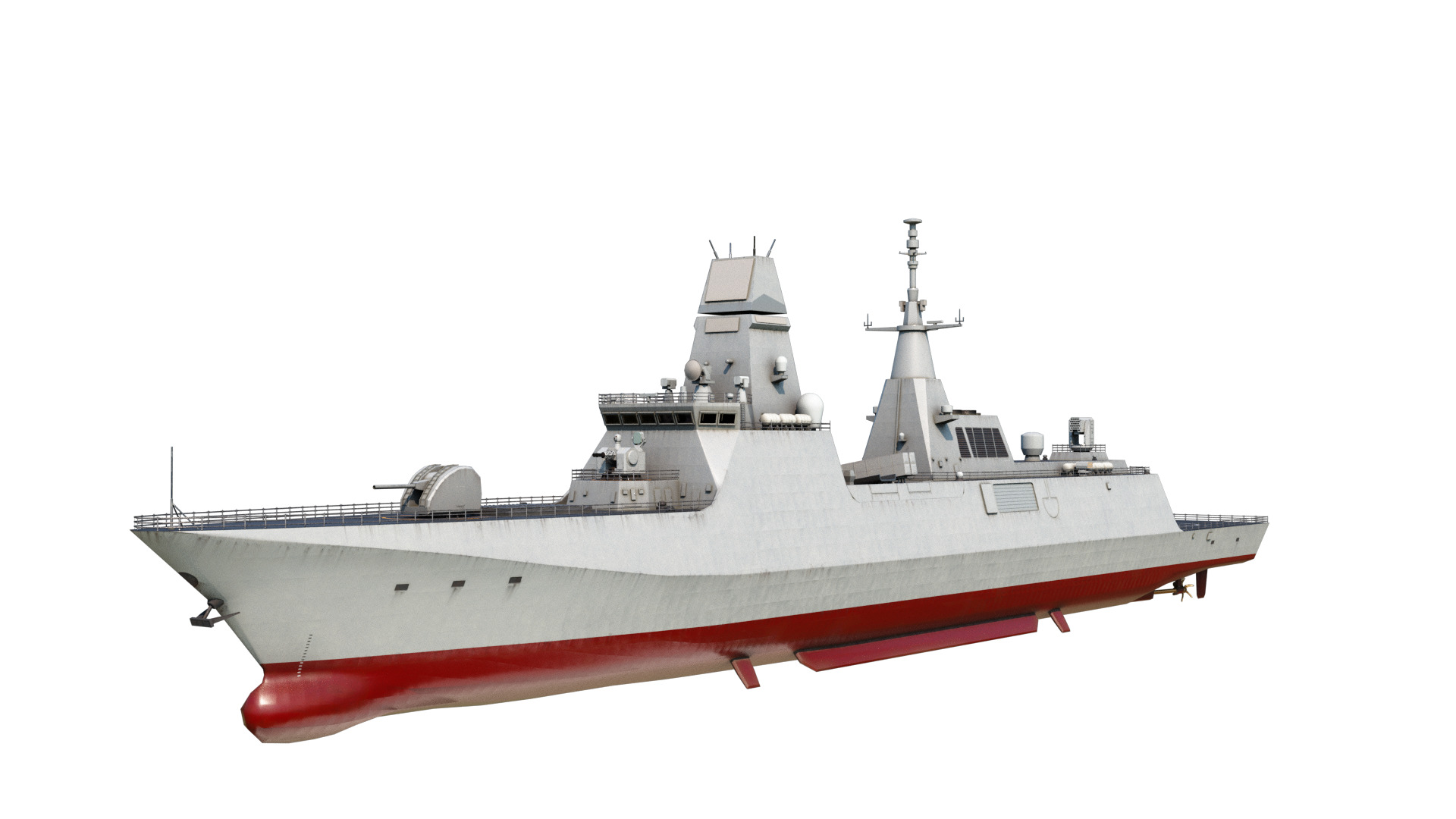 PLAN Type 054B frigate Chinese Navy Jiangkai III class Low-poly 3D model_1