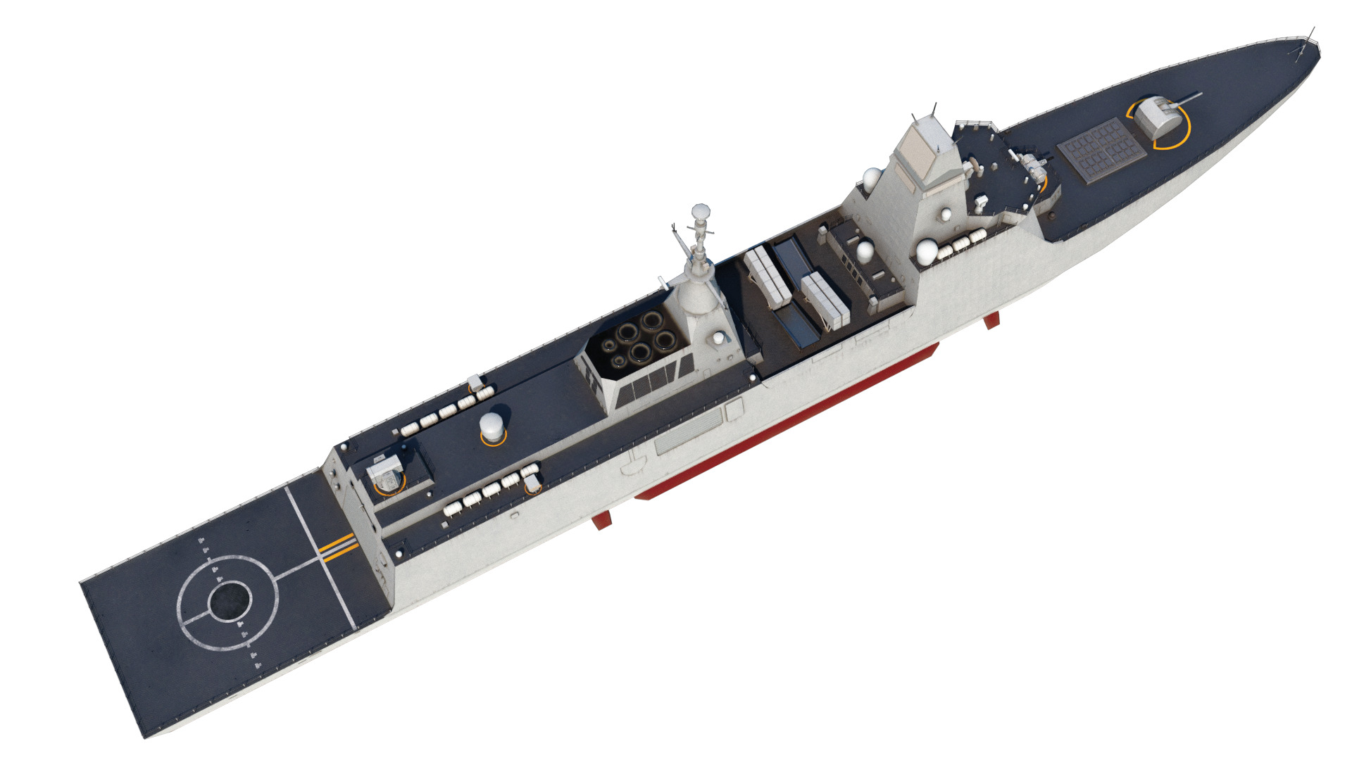 PLAN Type 054B frigate Chinese Navy Jiangkai III class Low-poly 3D model_12