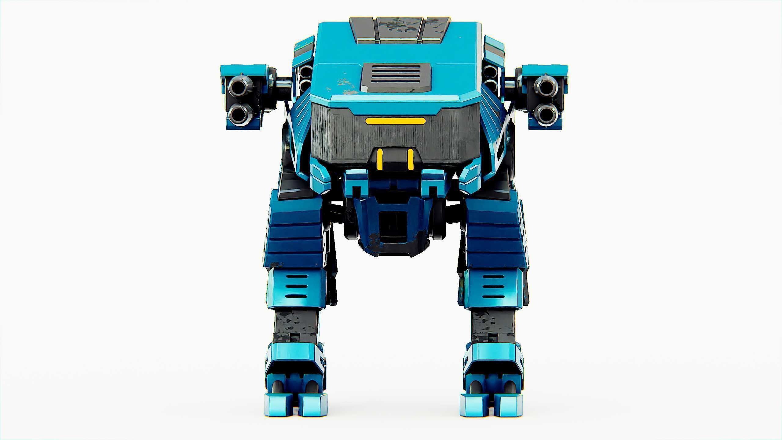 MILITARY DROID X-560 Rigged for Unreal Engine - Unity - MIXAMO 3D model_30