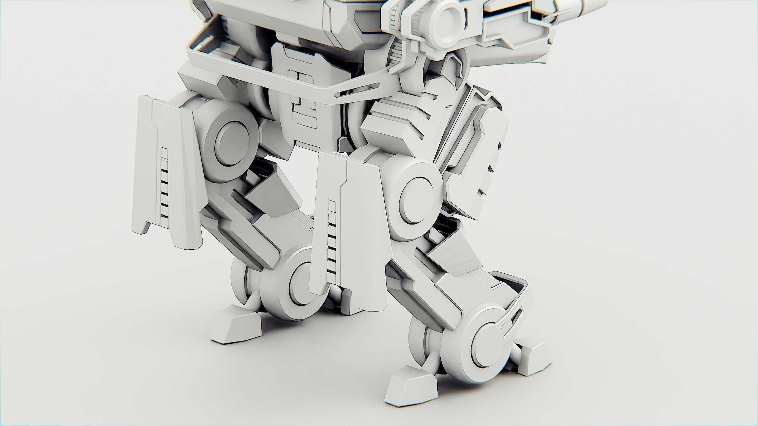 MILITARY DROID X-560 Rigged for Unreal Engine - Unity - MIXAMO 3D model_36