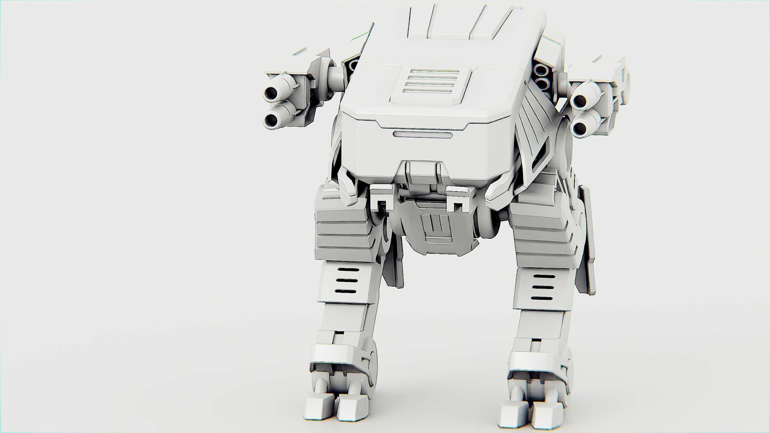 MILITARY DROID X-560 Rigged for Unreal Engine - Unity - MIXAMO 3D model_34