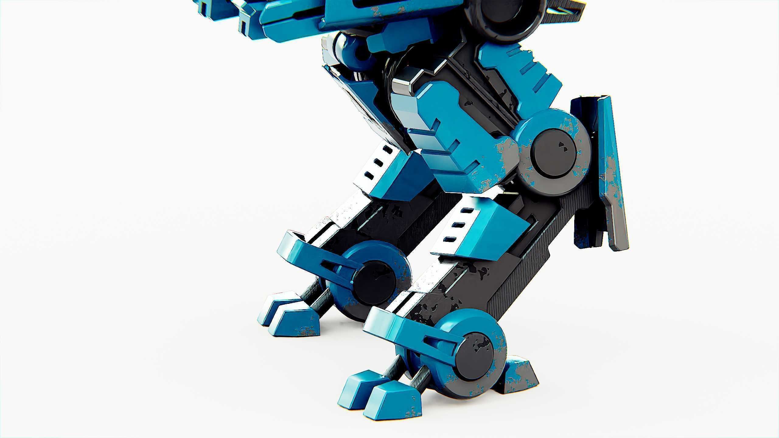 MILITARY DROID X-560 Rigged for Unreal Engine - Unity - MIXAMO 3D model_26