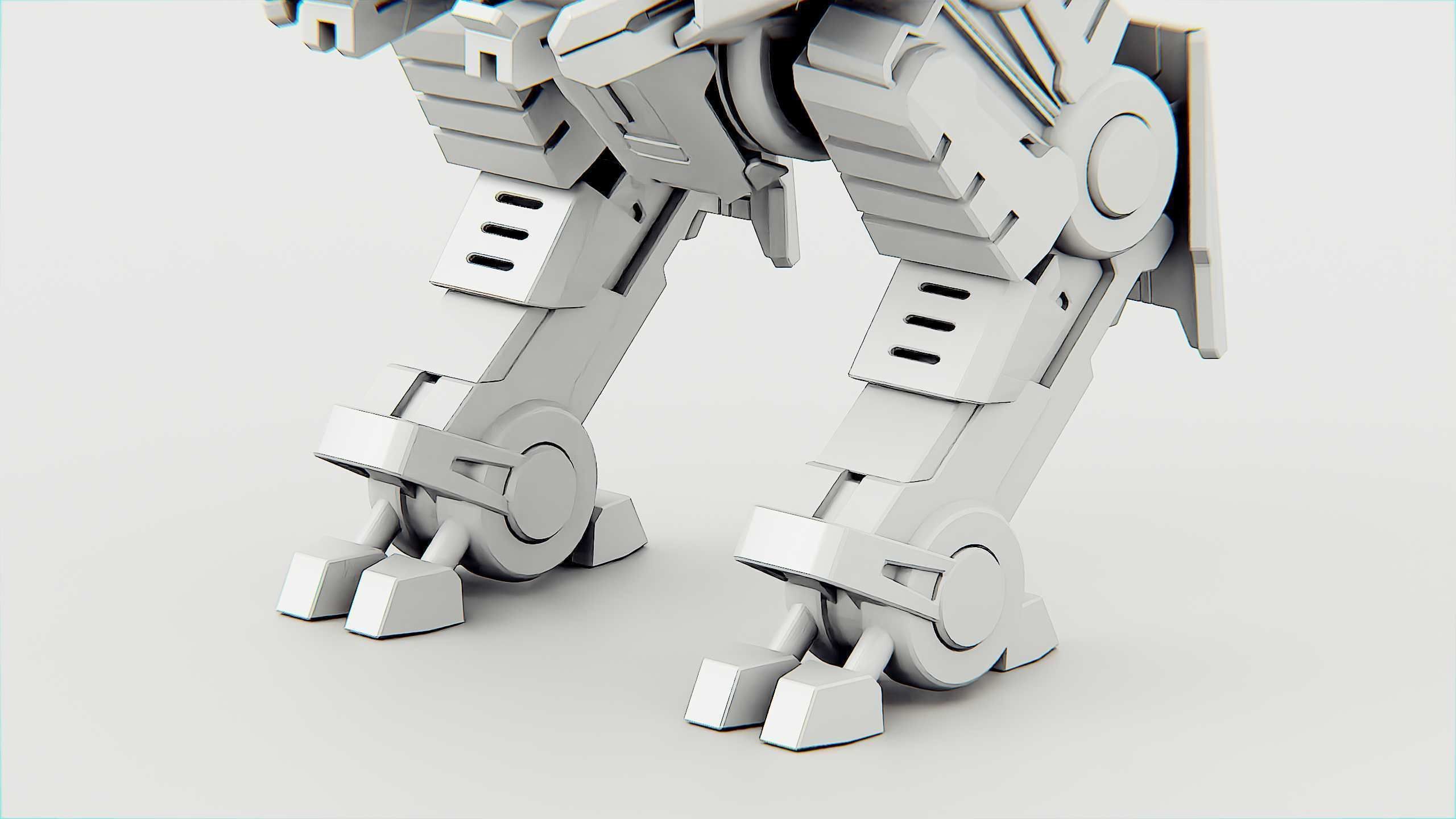 MILITARY DROID X-560 Rigged for Unreal Engine - Unity - MIXAMO 3D model_35