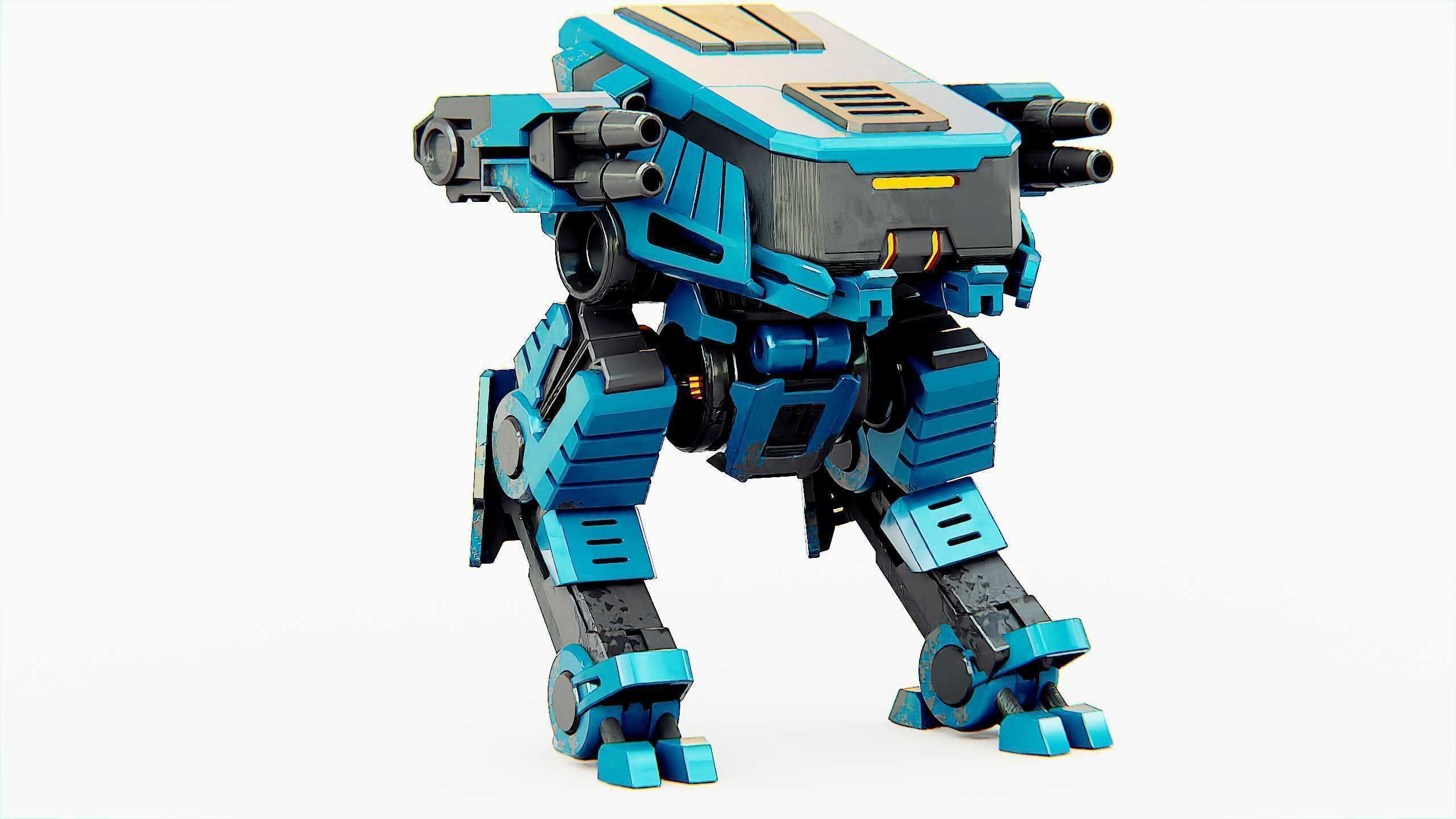 MILITARY DROID X-560 Rigged for Unreal Engine - Unity - MIXAMO 3D model_2