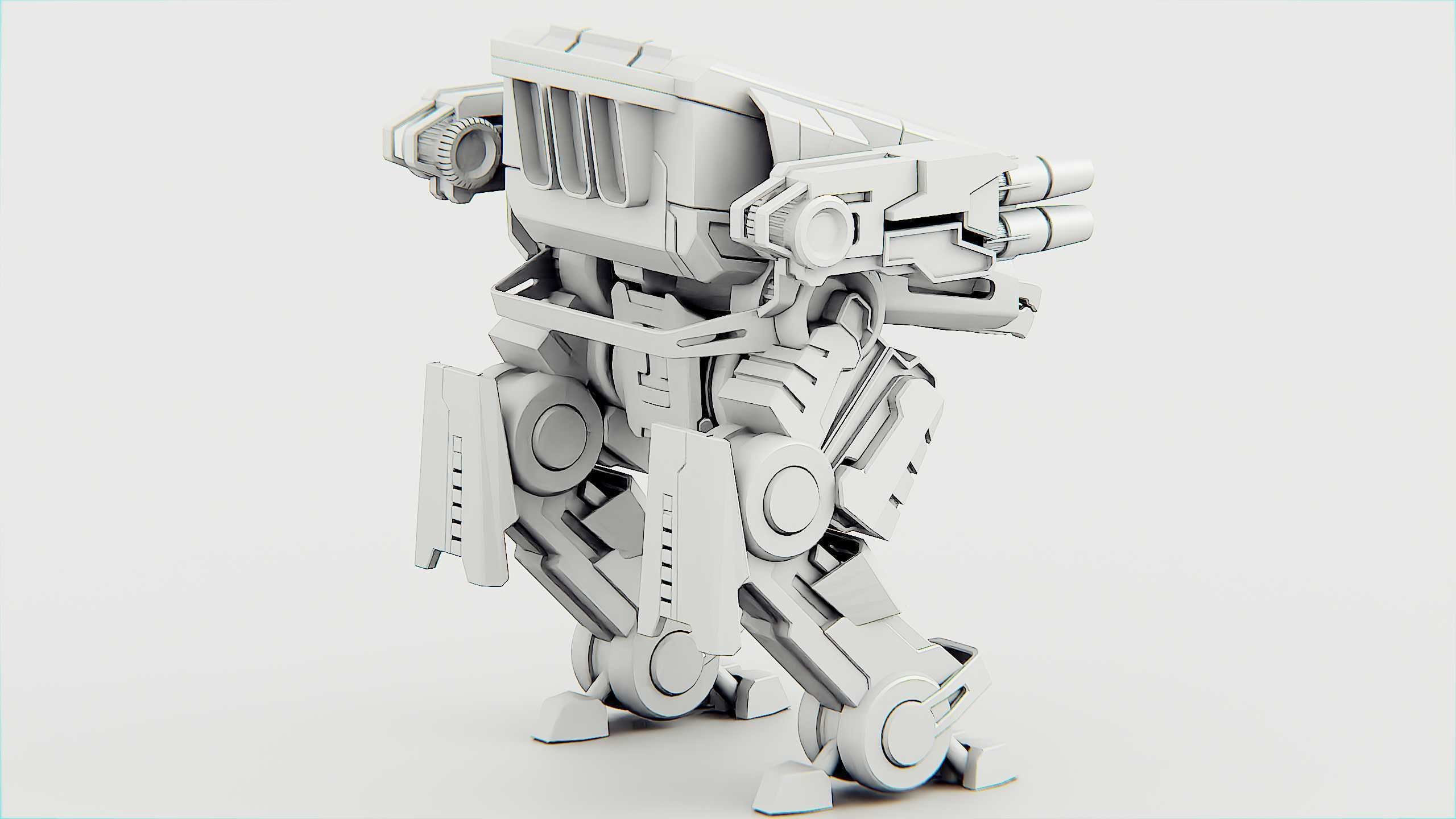 MILITARY DROID X-560 Rigged for Unreal Engine - Unity - MIXAMO 3D model_33