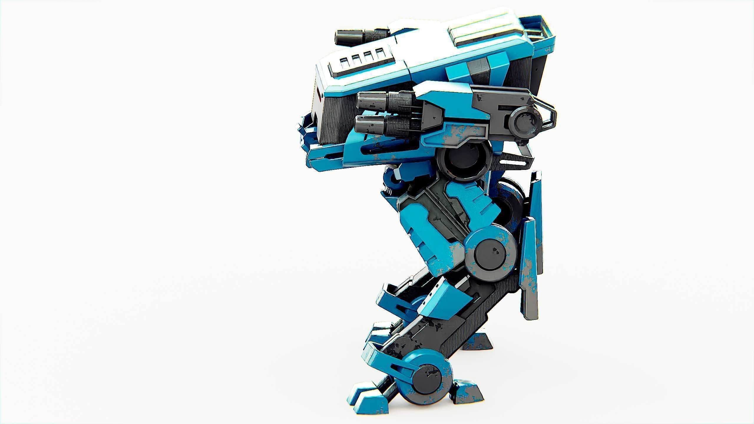 MILITARY DROID X-560 Rigged for Unreal Engine - Unity - MIXAMO 3D model_20