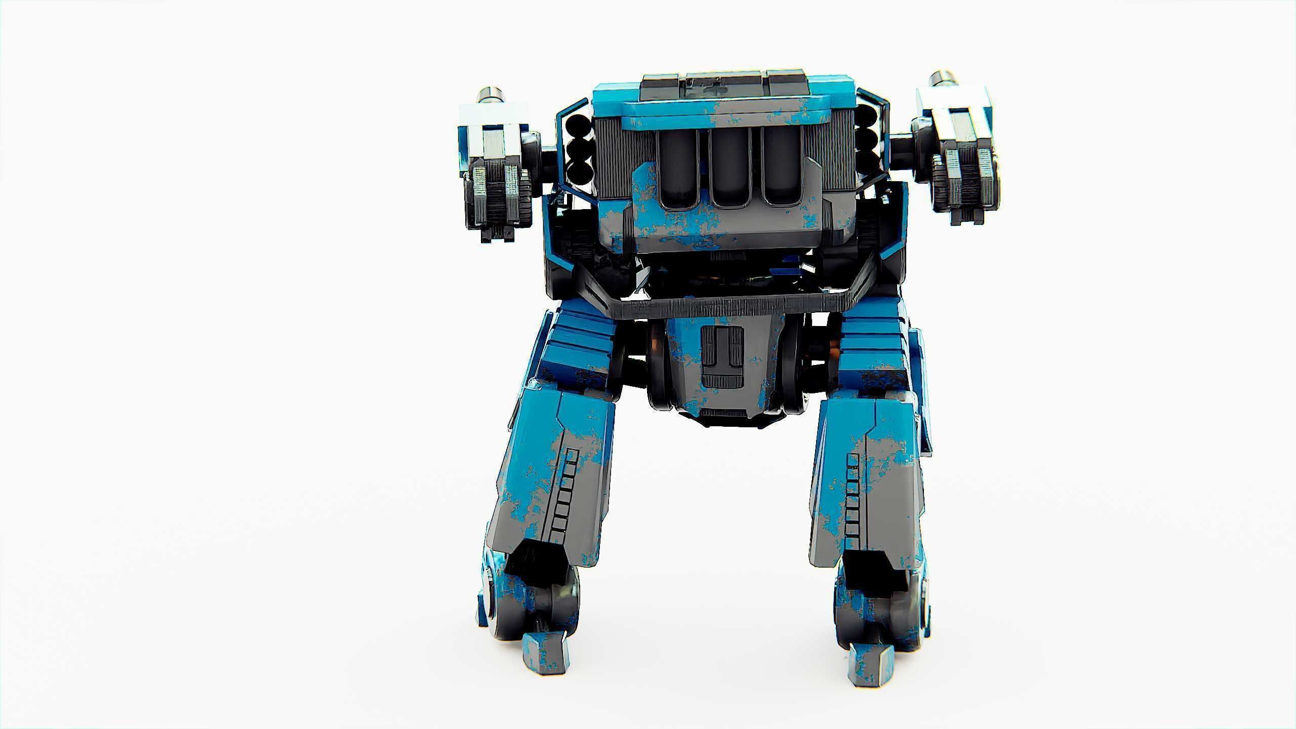 MILITARY DROID X-560 Rigged for Unreal Engine - Unity - MIXAMO 3D model_15