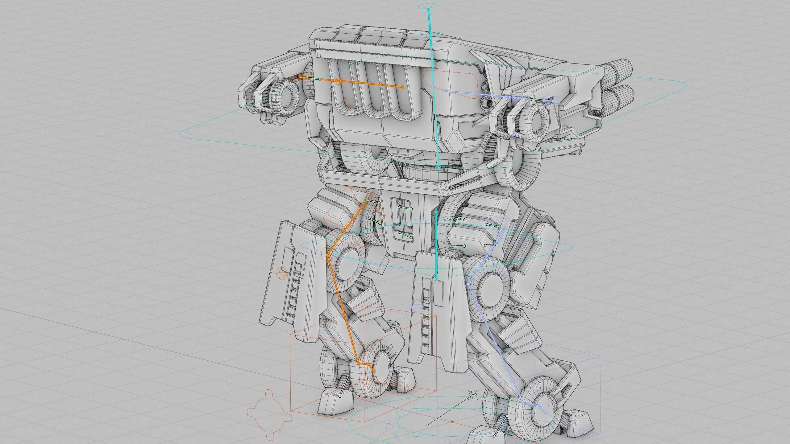 MILITARY DROID X-560 Rigged for Unreal Engine - Unity - MIXAMO 3D model_41