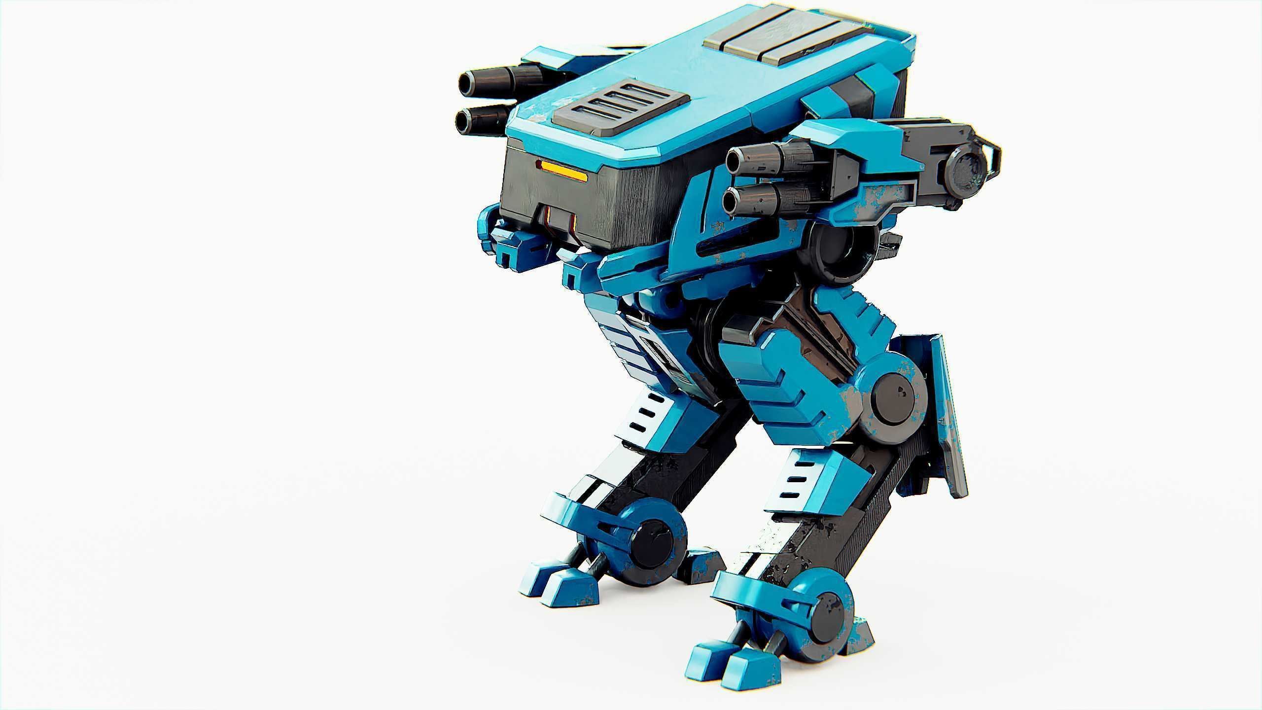 MILITARY DROID X-560 Rigged for Unreal Engine - Unity - MIXAMO 3D model_22