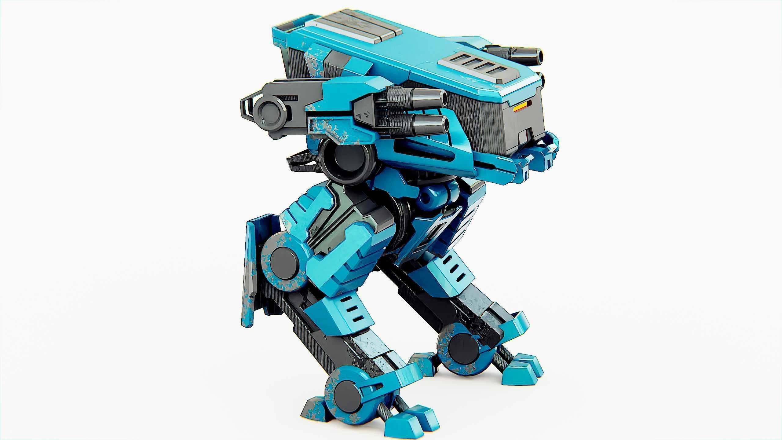 MILITARY DROID X-560 Rigged for Unreal Engine - Unity - MIXAMO 3D model_5