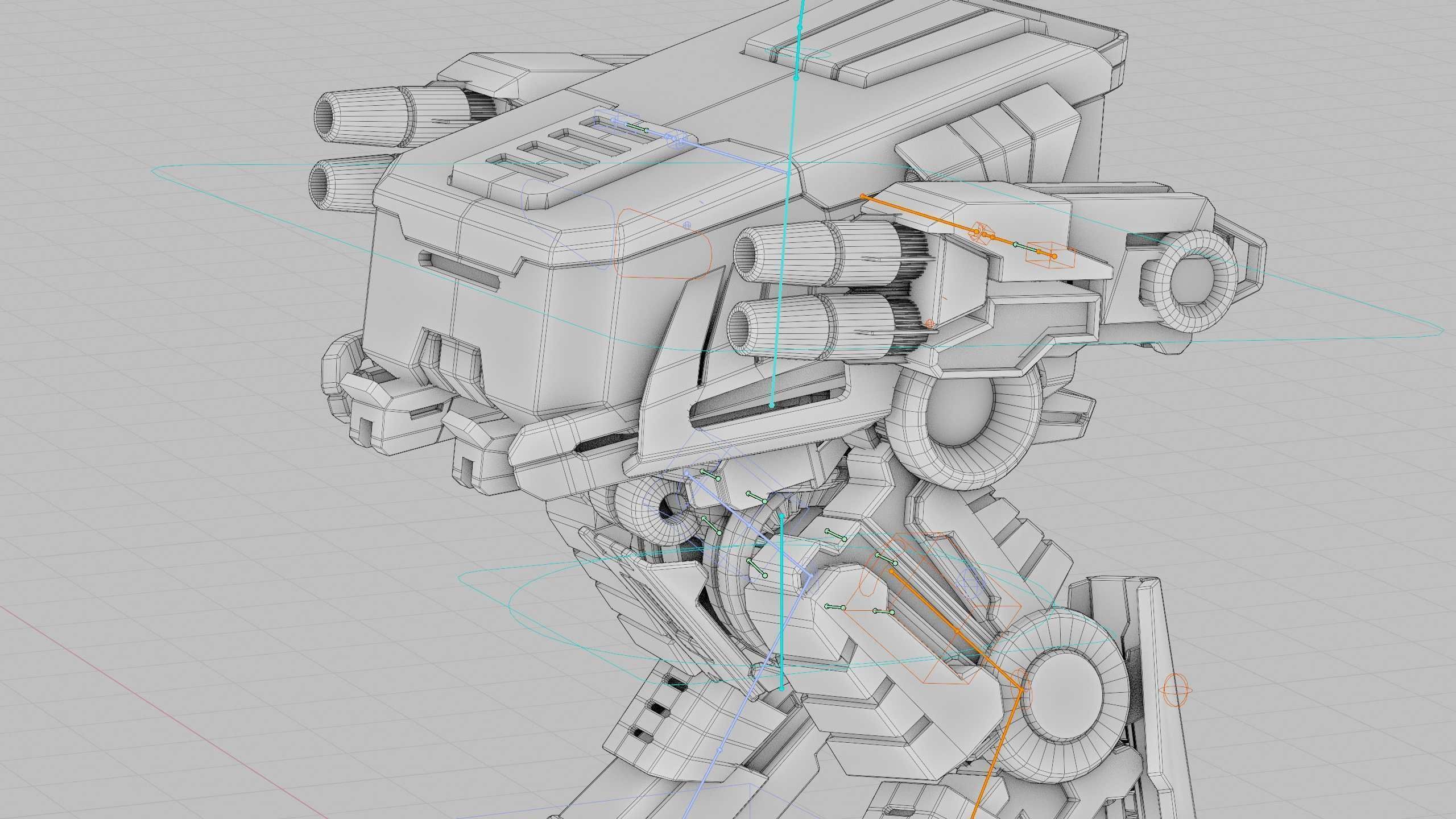 MILITARY DROID X-560 Rigged for Unreal Engine - Unity - MIXAMO 3D model_42