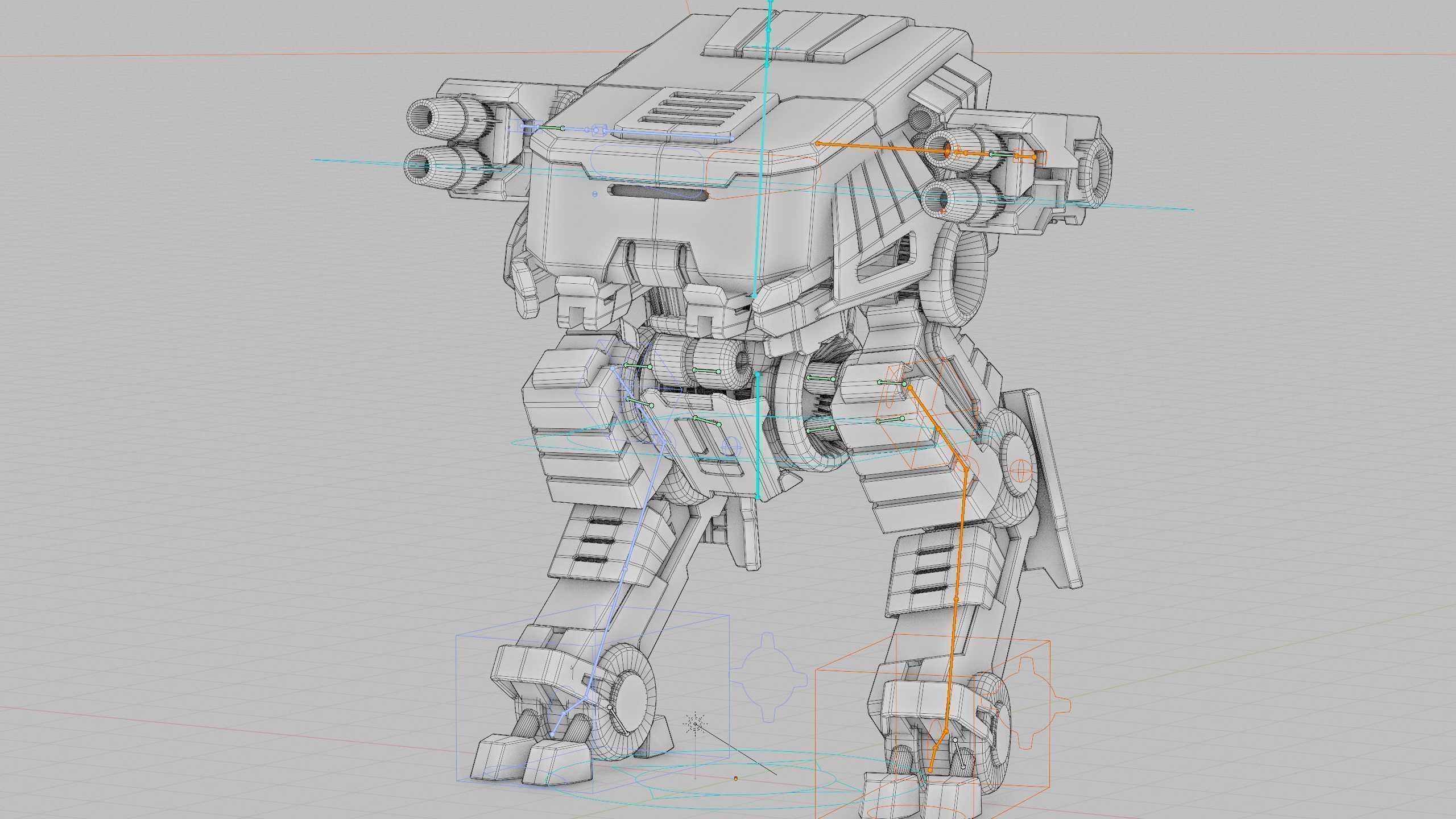 MILITARY DROID X-560 Rigged for Unreal Engine - Unity - MIXAMO 3D model_40
