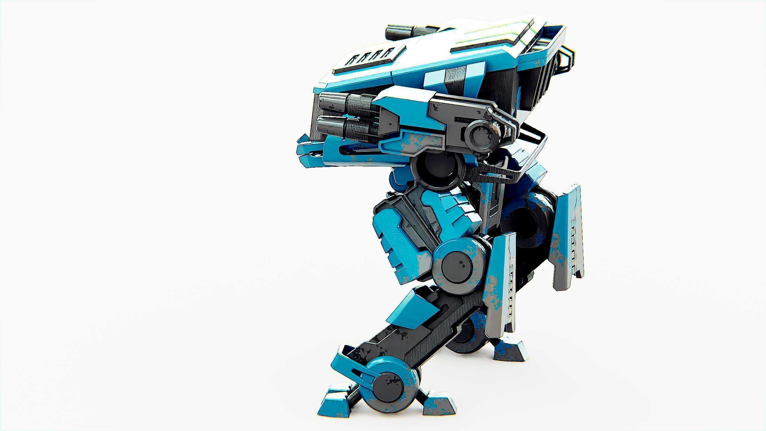 MILITARY DROID X-560 Rigged for Unreal Engine - Unity - MIXAMO 3D model_19