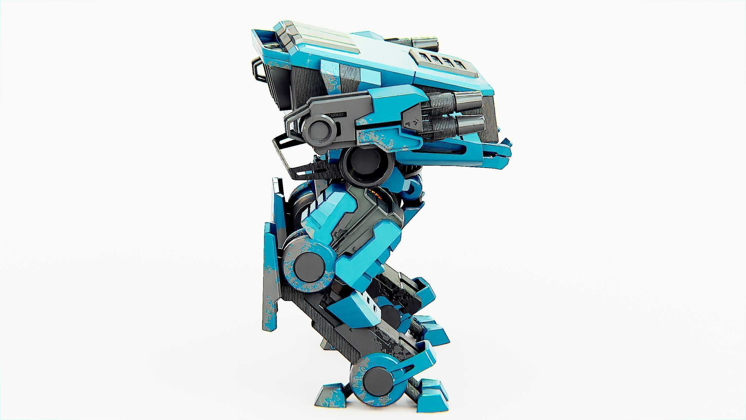 MILITARY DROID X-560 Rigged for Unreal Engine - Unity - MIXAMO 3D model_8