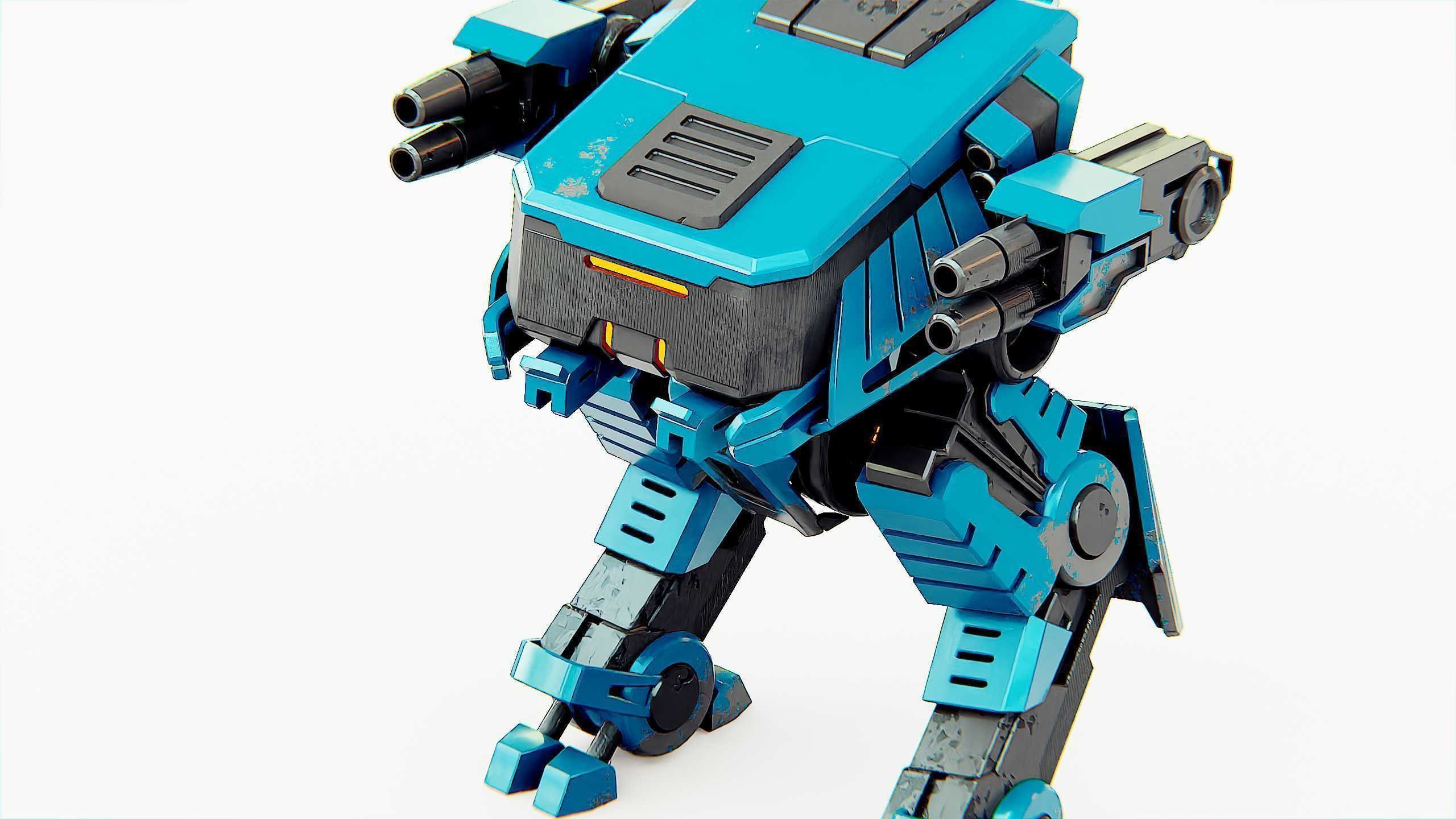 MILITARY DROID X-560 Rigged for Unreal Engine - Unity - MIXAMO 3D model_28