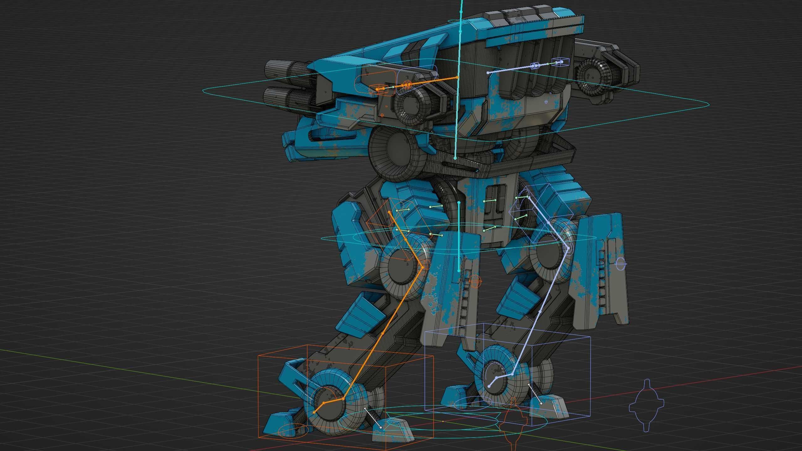 MILITARY DROID X-560 Rigged for Unreal Engine - Unity - MIXAMO 3D model_38