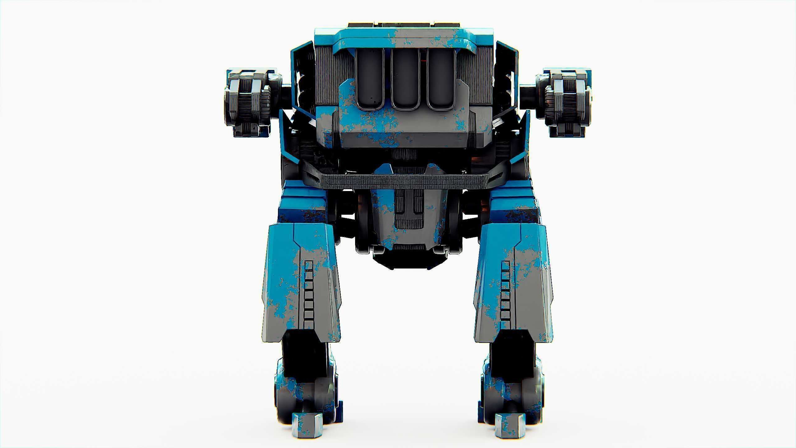 MILITARY DROID X-560 Rigged for Unreal Engine - Unity - MIXAMO 3D model_31