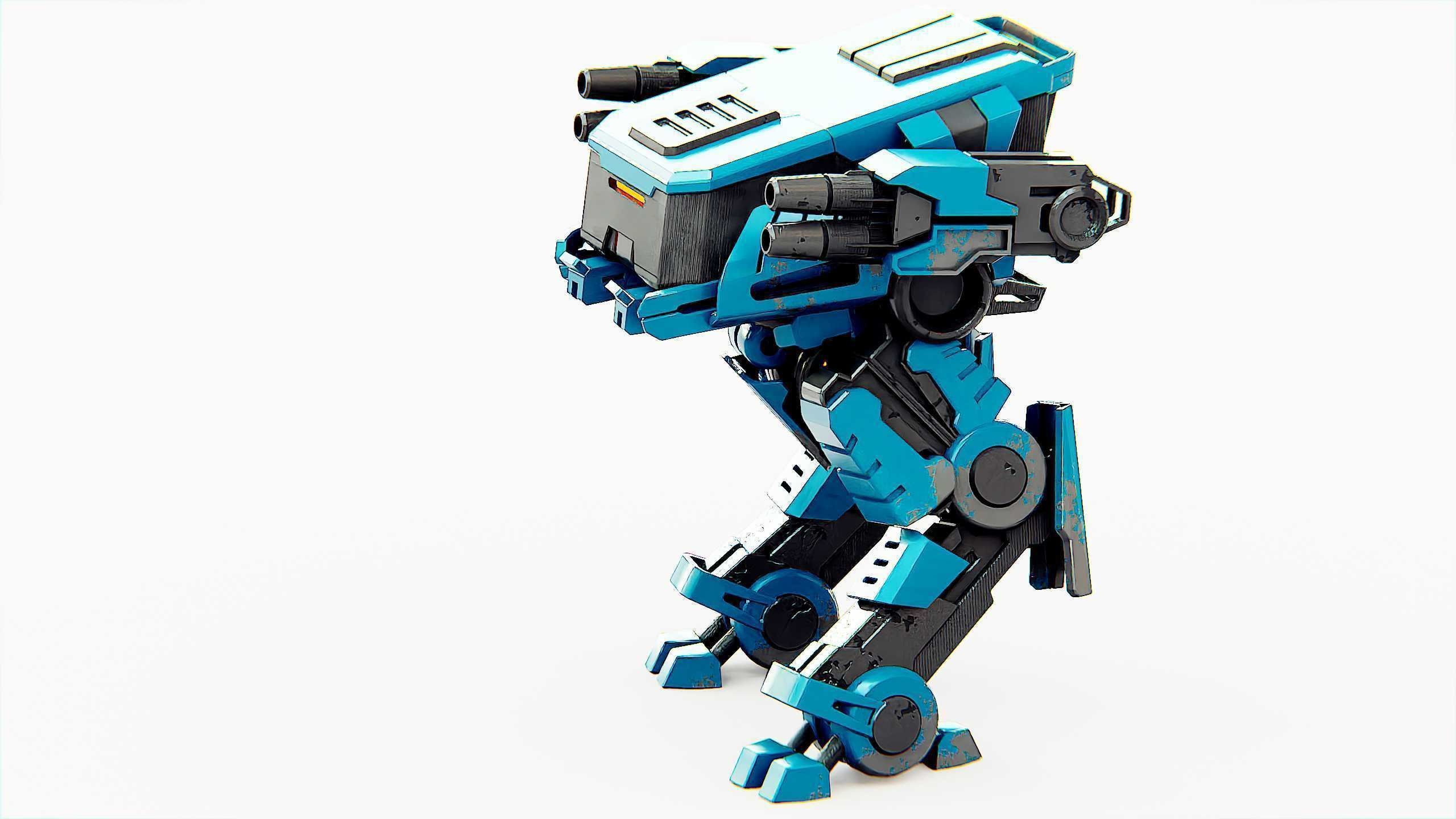 MILITARY DROID X-560 Rigged for Unreal Engine - Unity - MIXAMO 3D model_21