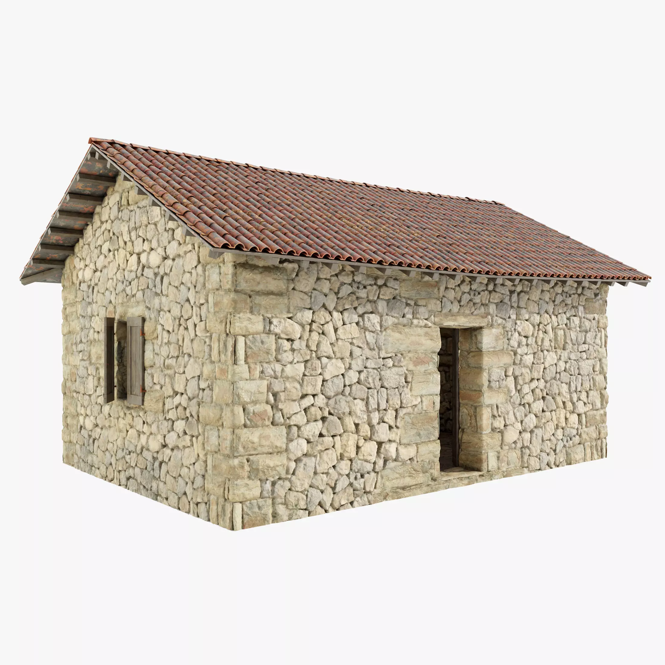 Old Italian Stone Shed 3D model