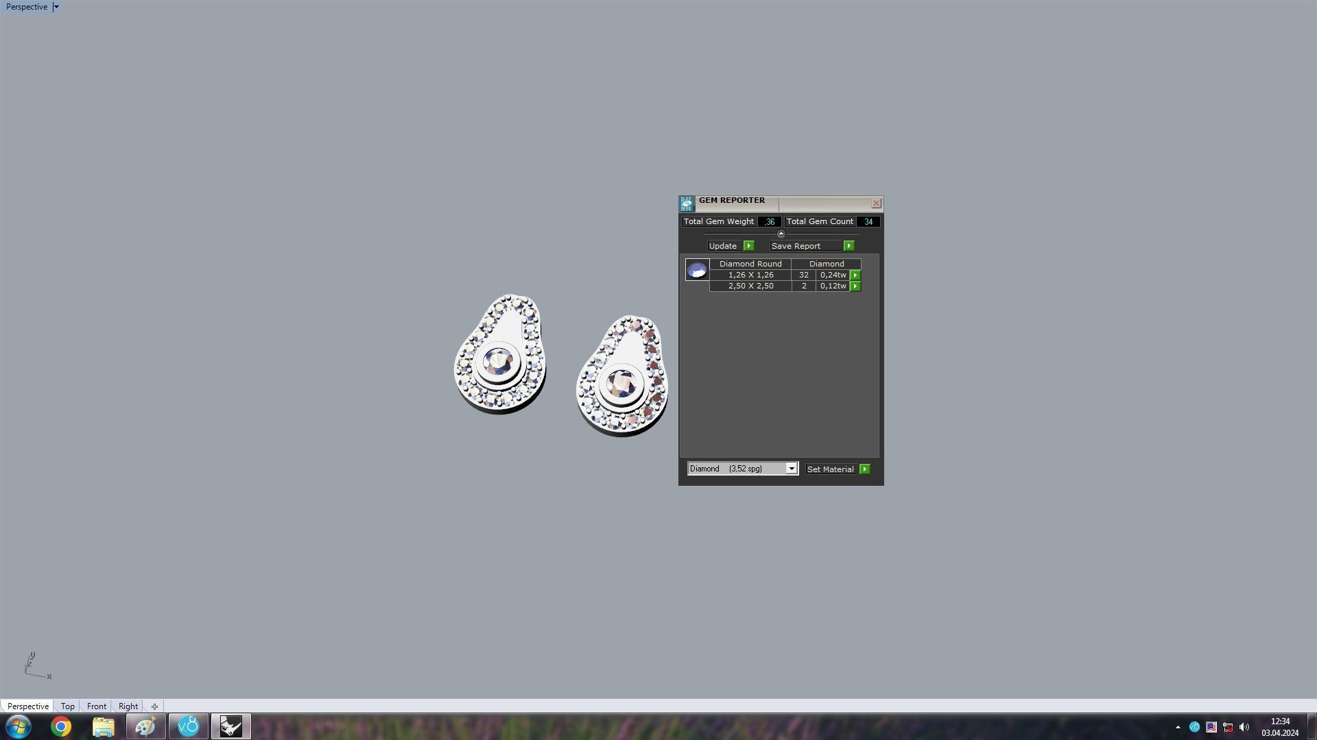 Avocado Stud Earrings 3D print model_4
