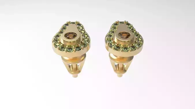 Avocado Stud Earrings 3D print model