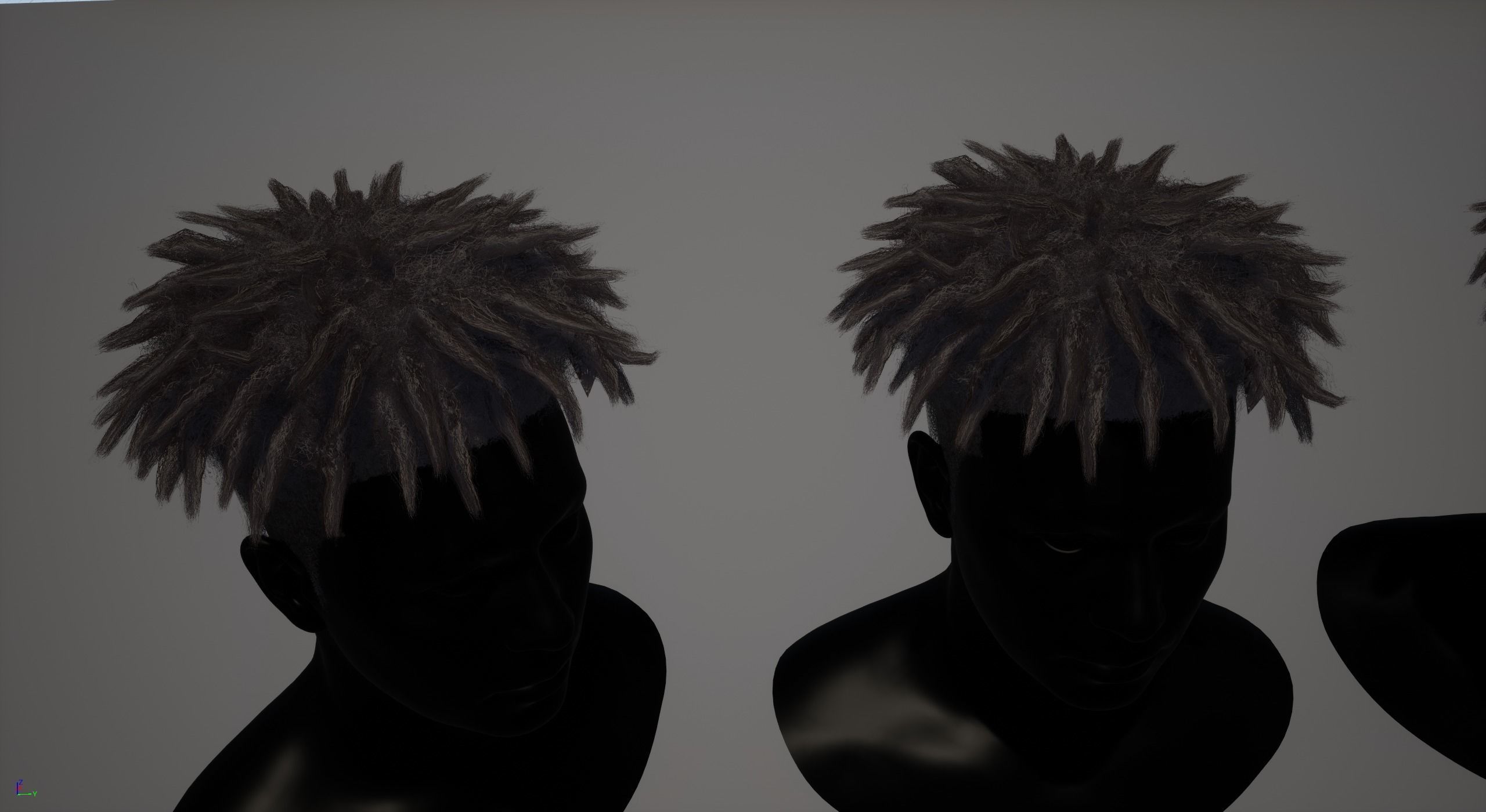 Real time afro dreadlocks hairstyle Low-poly 3D model_5