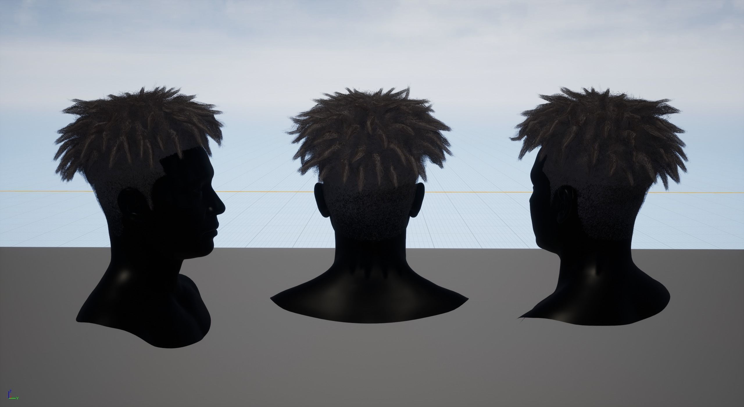 Real time afro dreadlocks hairstyle Low-poly 3D model_3