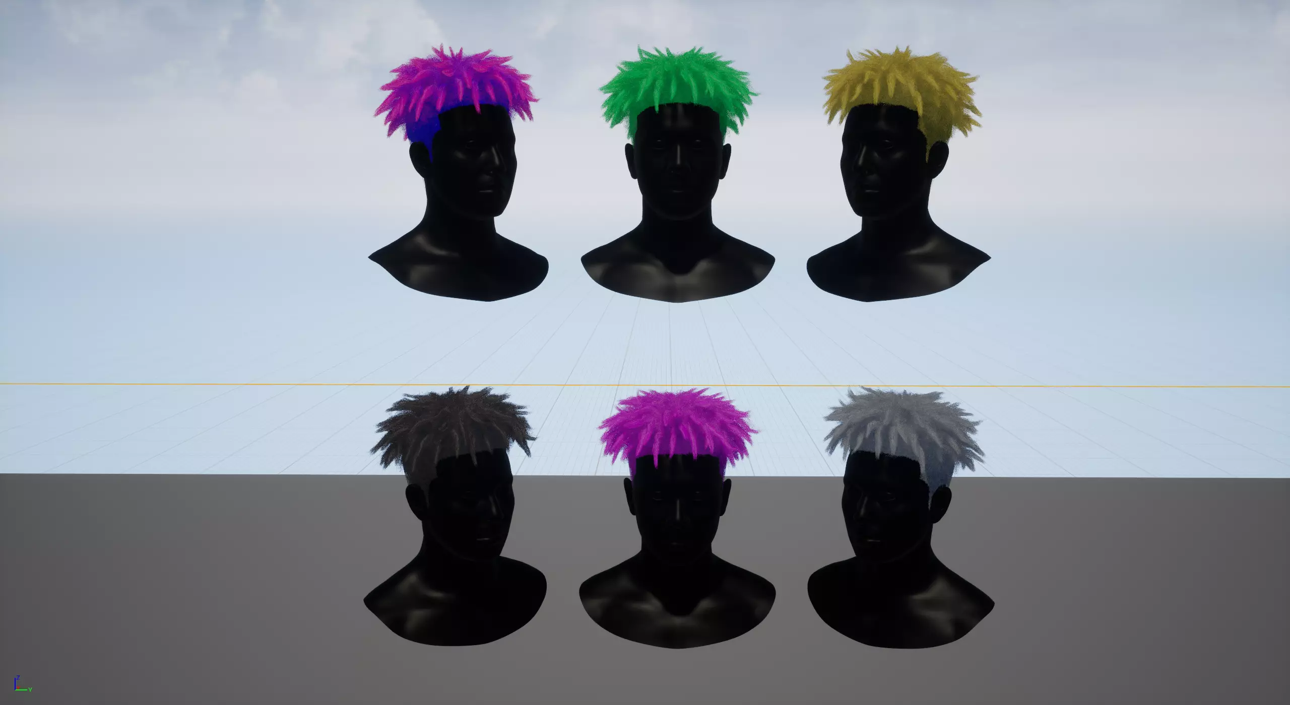 Real time afro dreadlocks hairstyle Low-poly 3D model_0