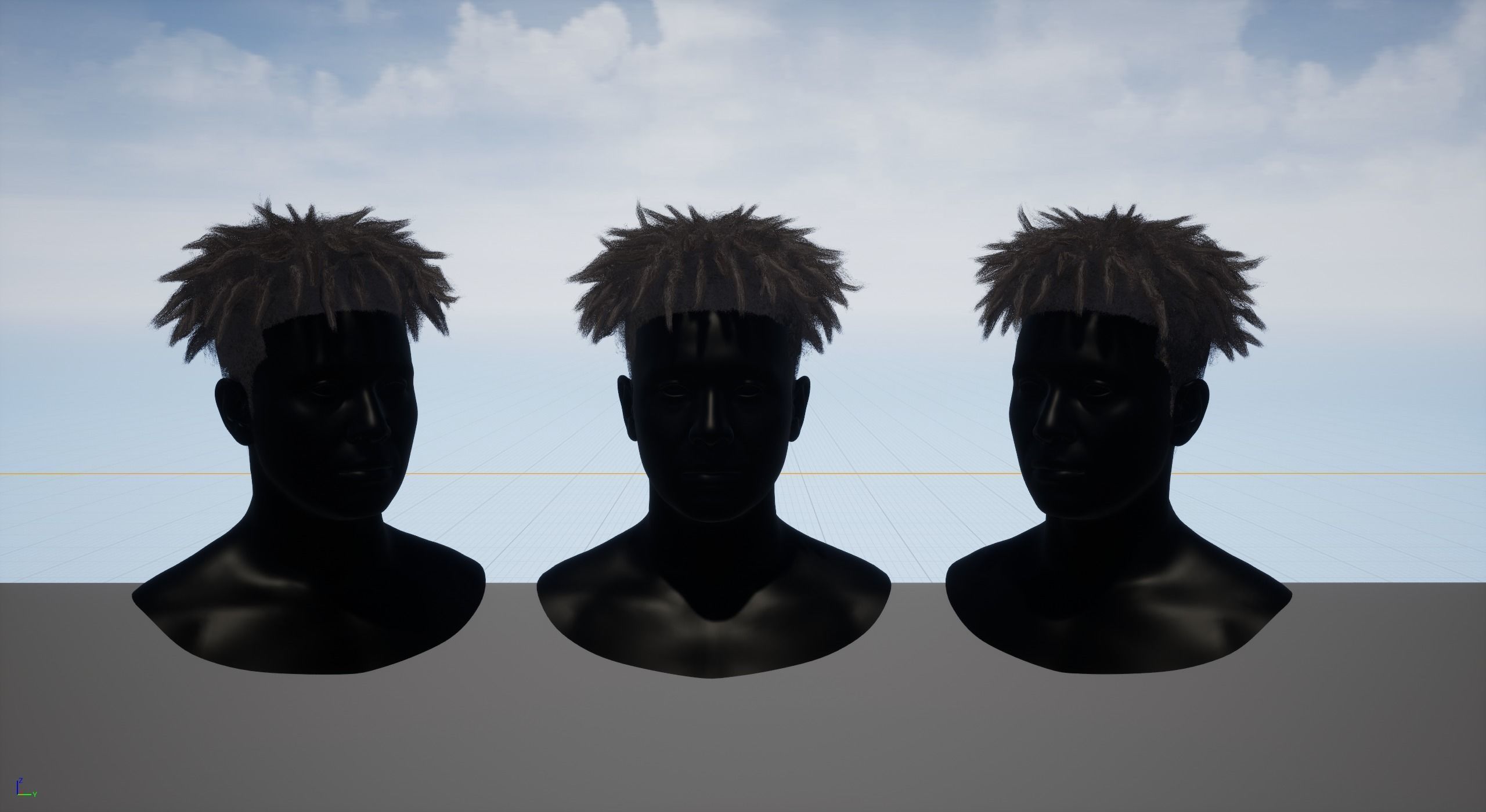 Real time afro dreadlocks hairstyle Low-poly 3D model_2