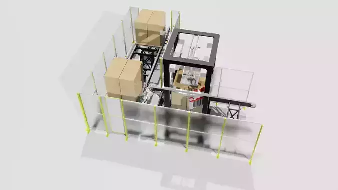 3D Palletizer Typer 1 - Wrapping  and Transfering 