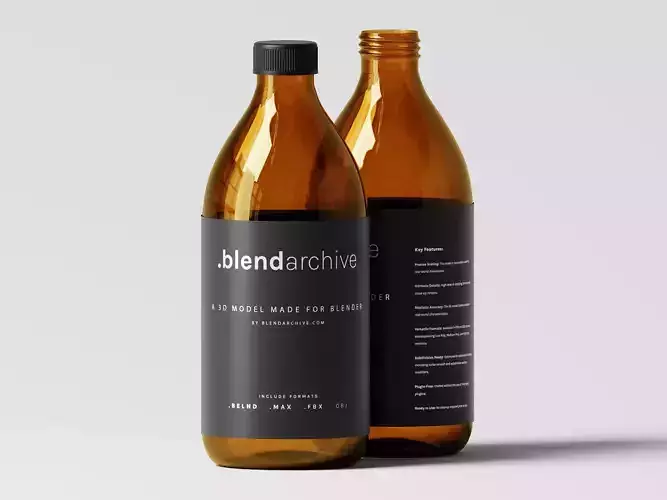 Amber Bottle 3D Model