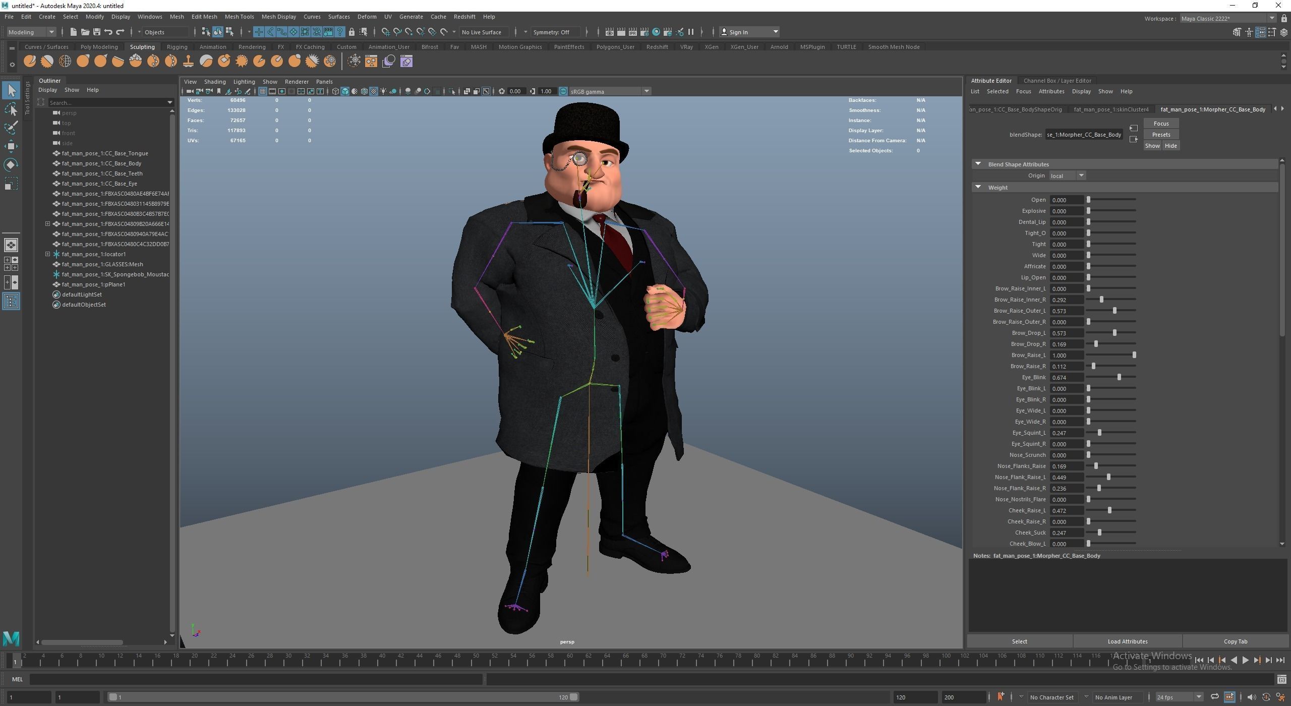 Game Cartoon Boss Man character rigged Low-poly 3D model_23