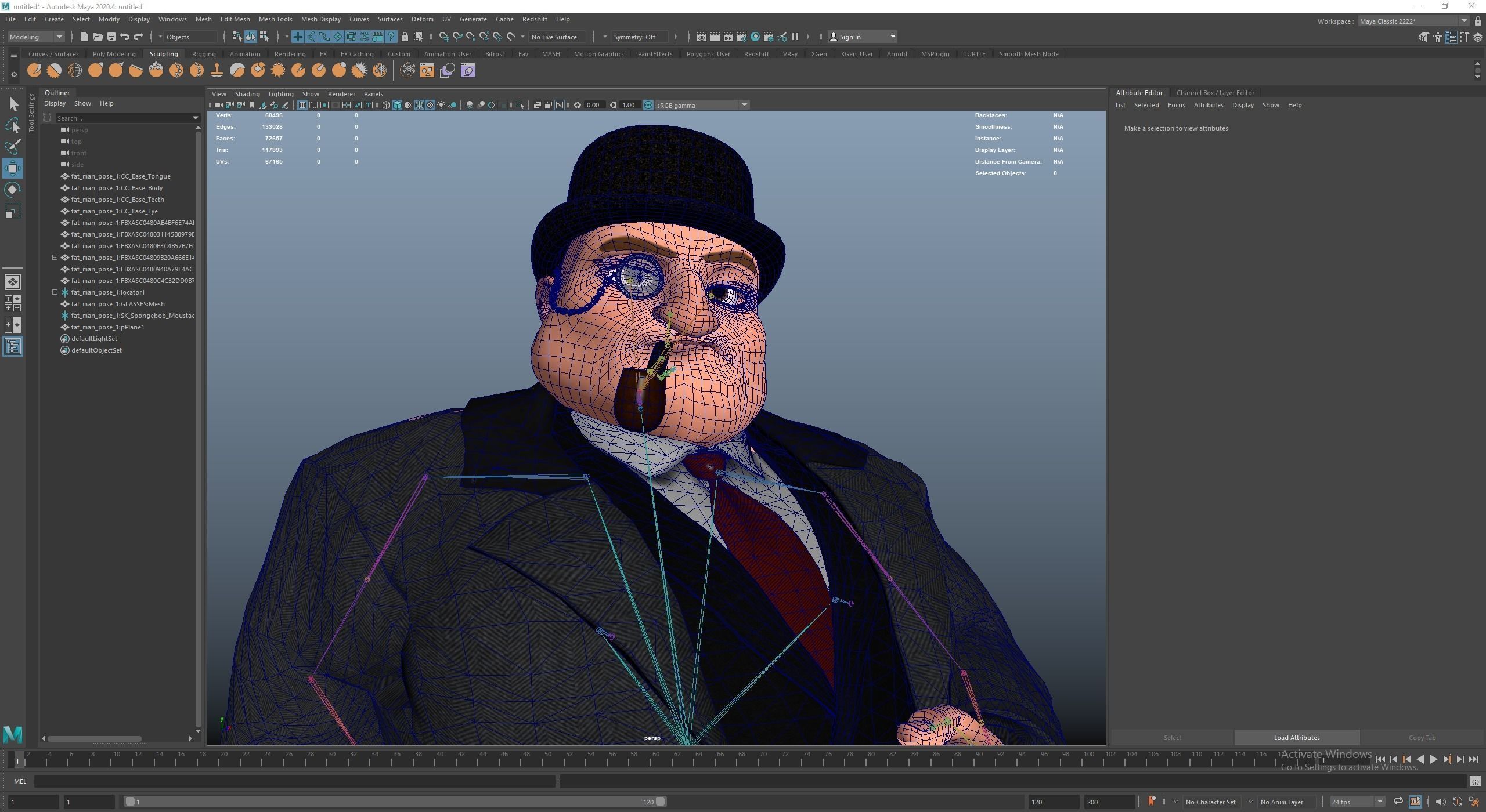Game Cartoon Boss Man character rigged Low-poly 3D model_25