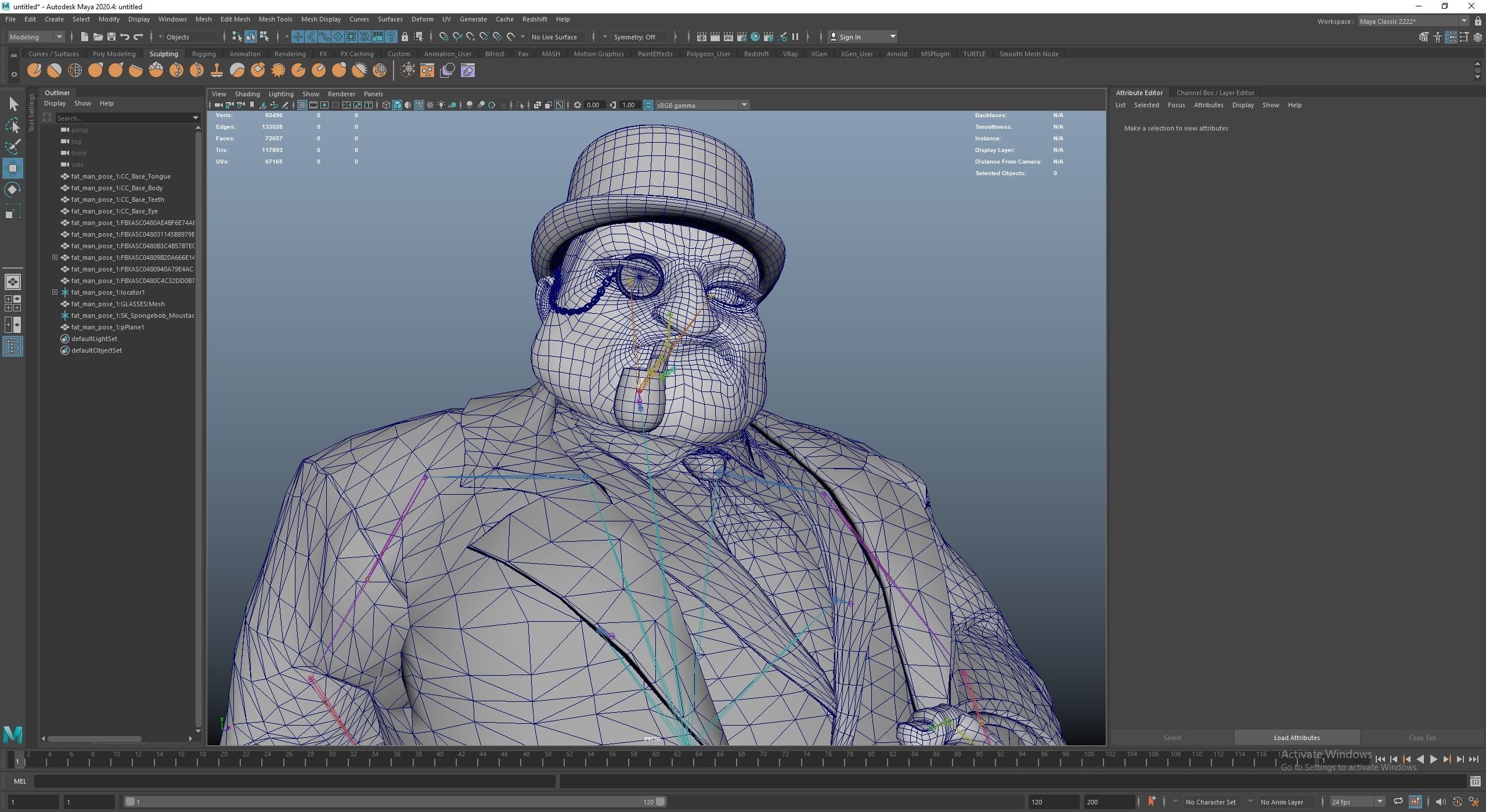 Game Cartoon Boss Man character rigged Low-poly 3D model_24