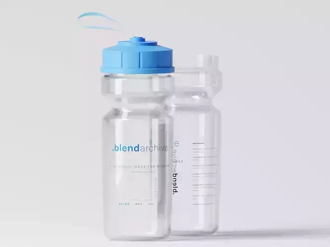 Transparent Water Bottle 3D Model