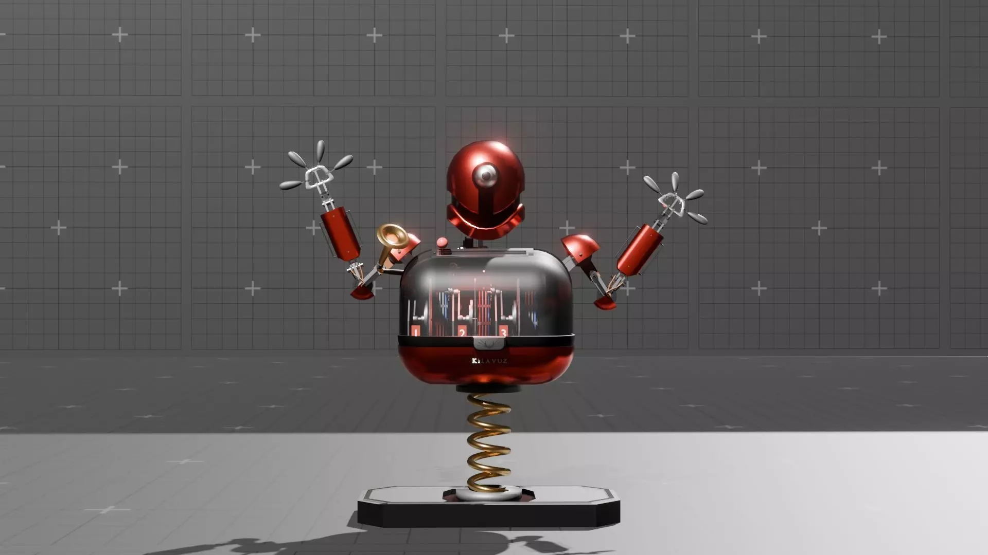 Dieselpunk Guide Robot 3D model_0