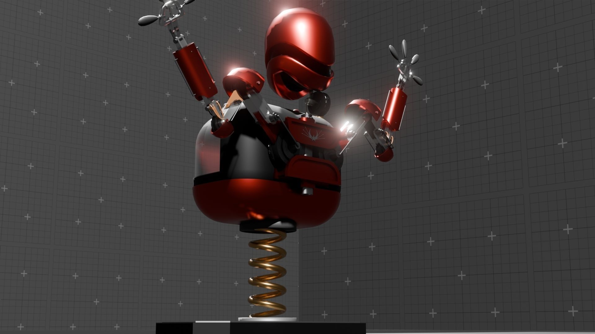 Dieselpunk Guide Robot 3D model_4