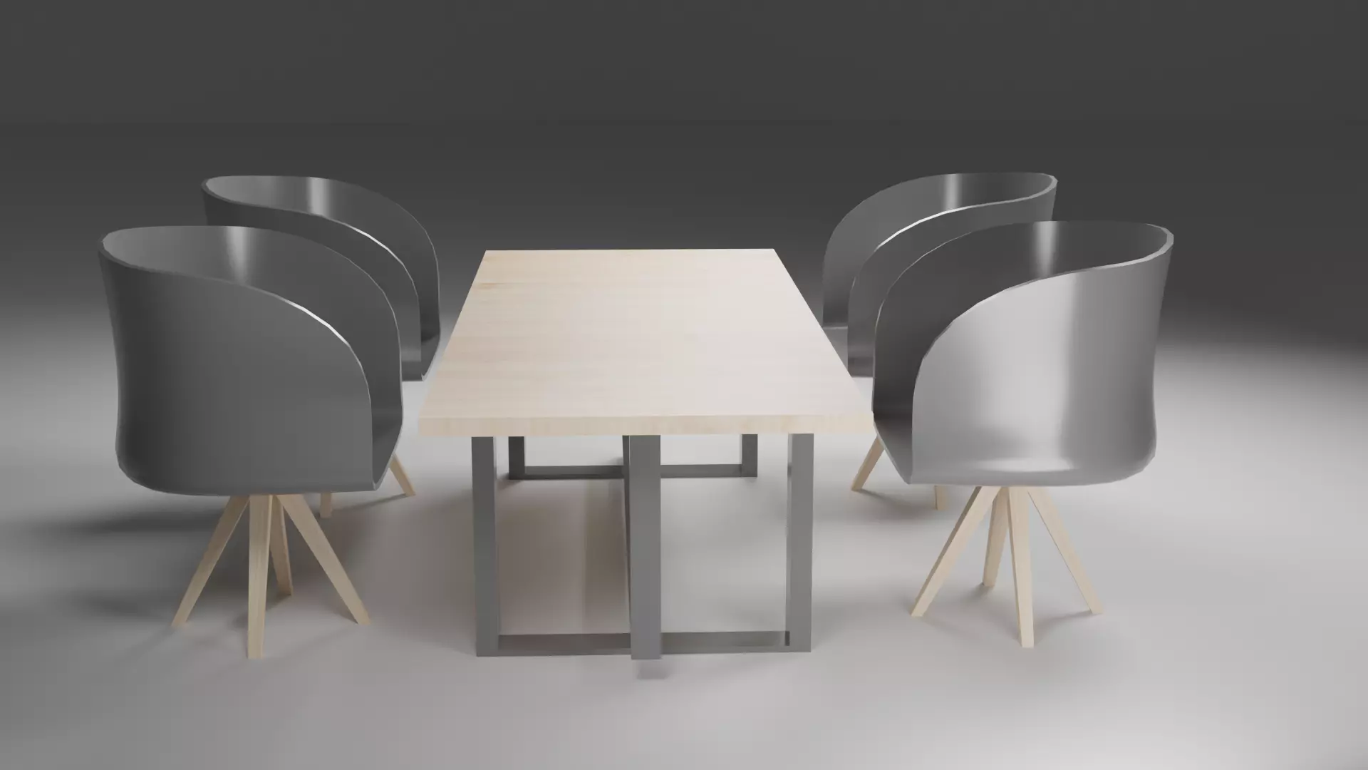 Modern Dinning Table 3D Model Low-poly 3D model_0