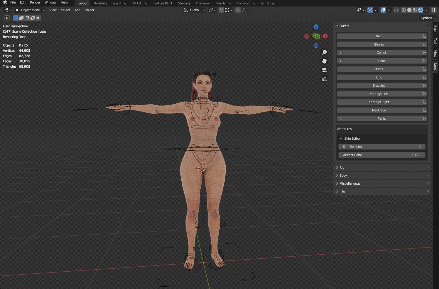 Loba from Apex legends fully rigged with multiple skins Low-poly 3D model_30