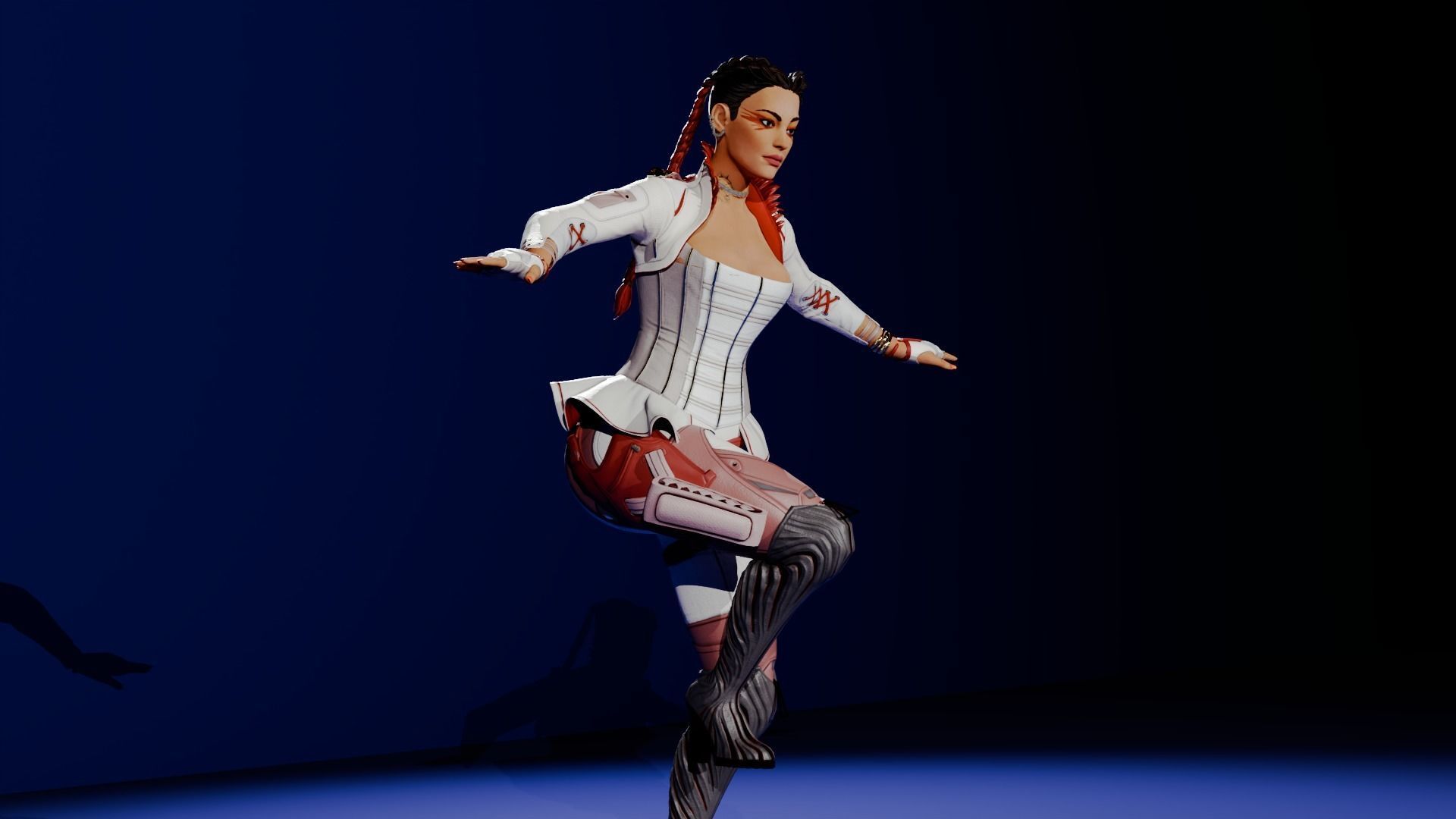 Loba from Apex legends fully rigged with multiple skins Low-poly 3D model_9