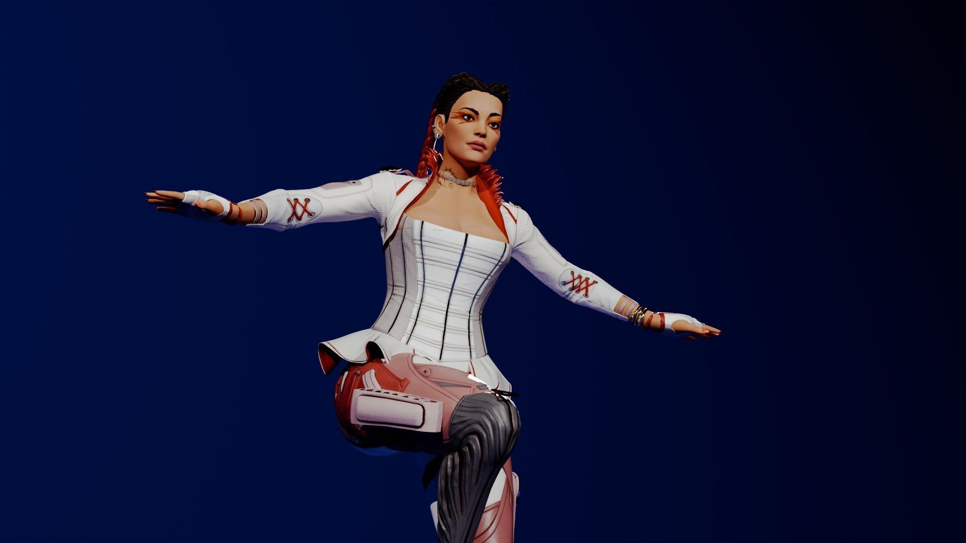 Loba from Apex legends fully rigged with multiple skins Low-poly 3D model_27