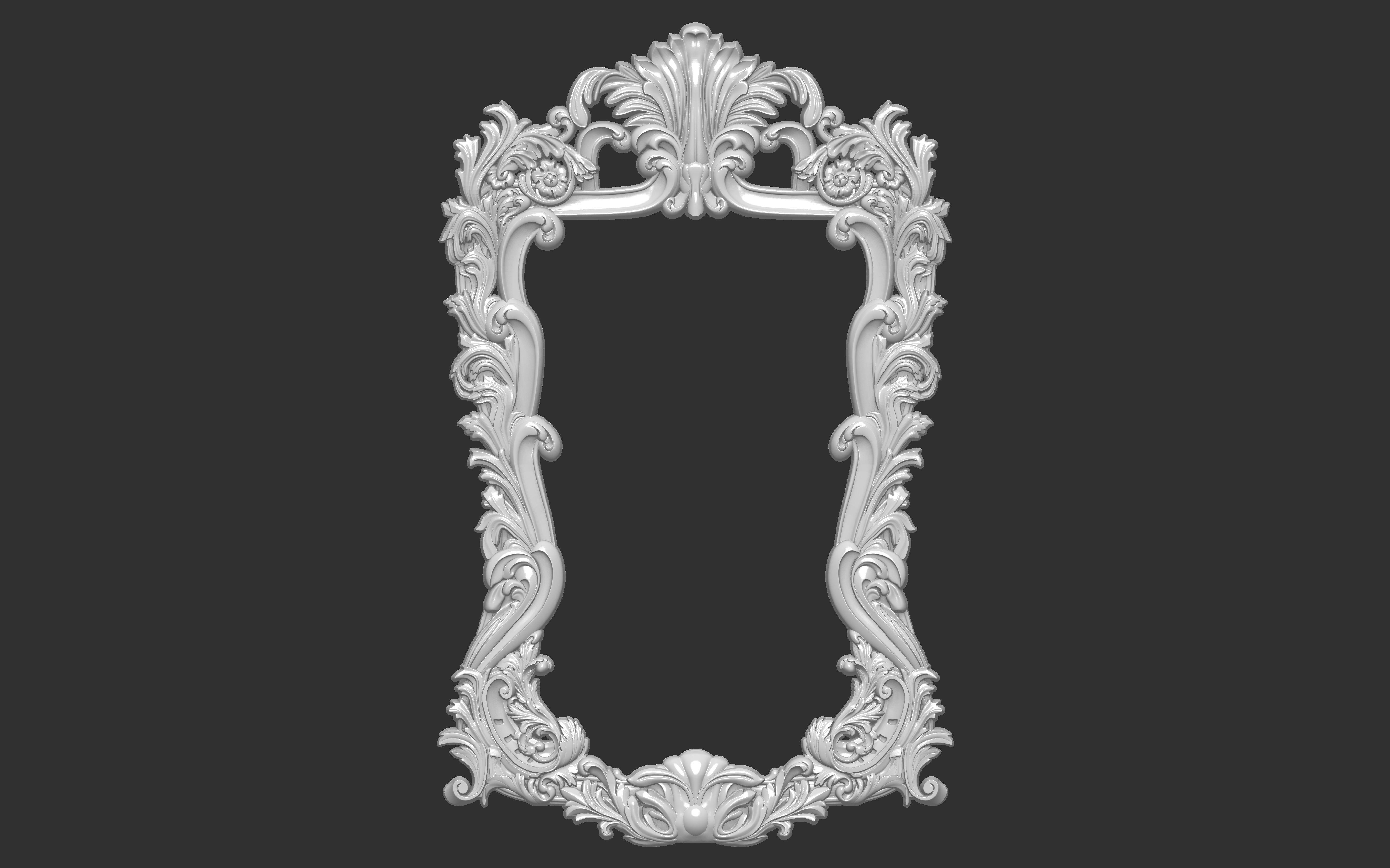 mirror frame carving 3D model_1
