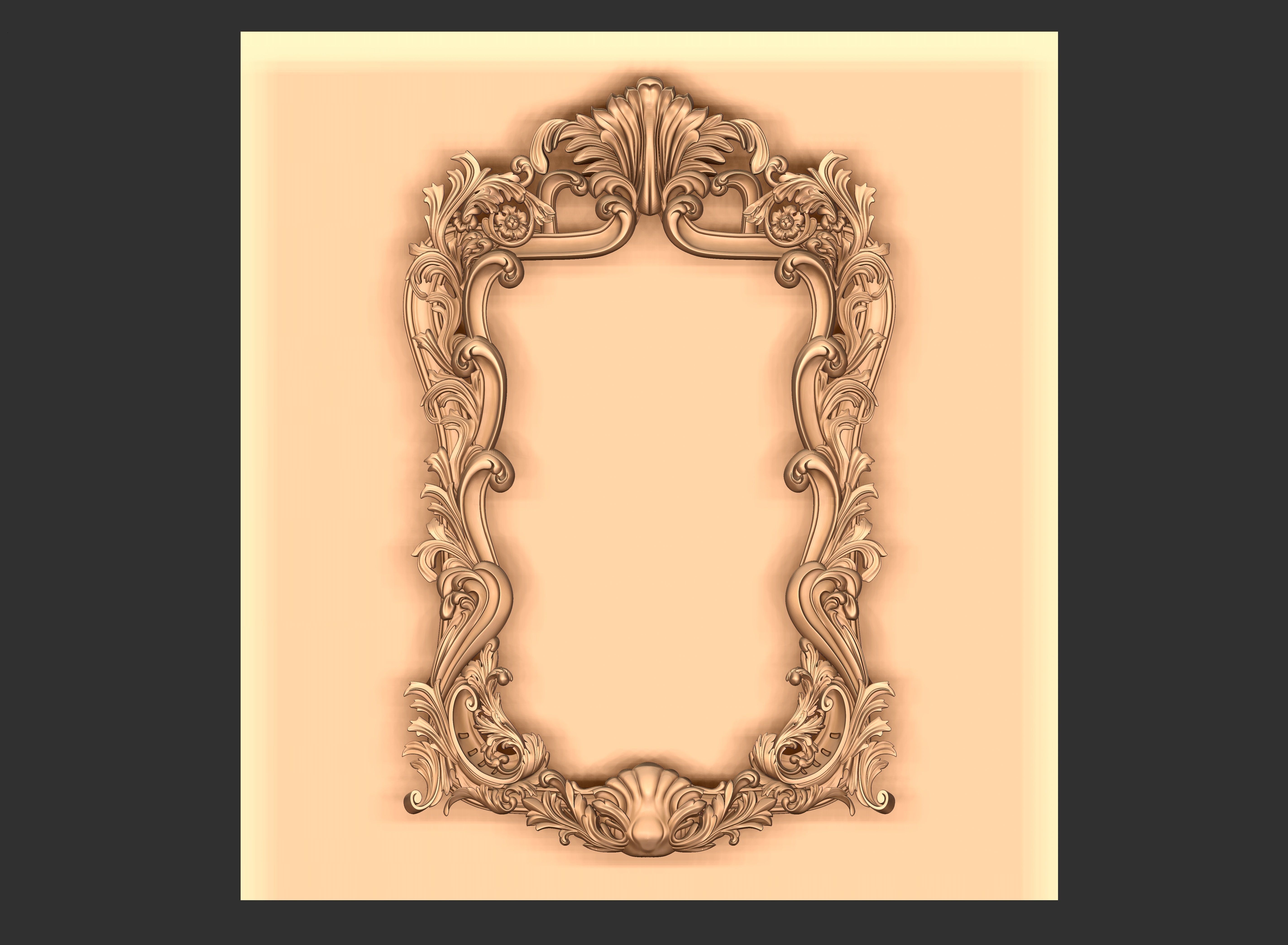 mirror frame carving 3D model_8