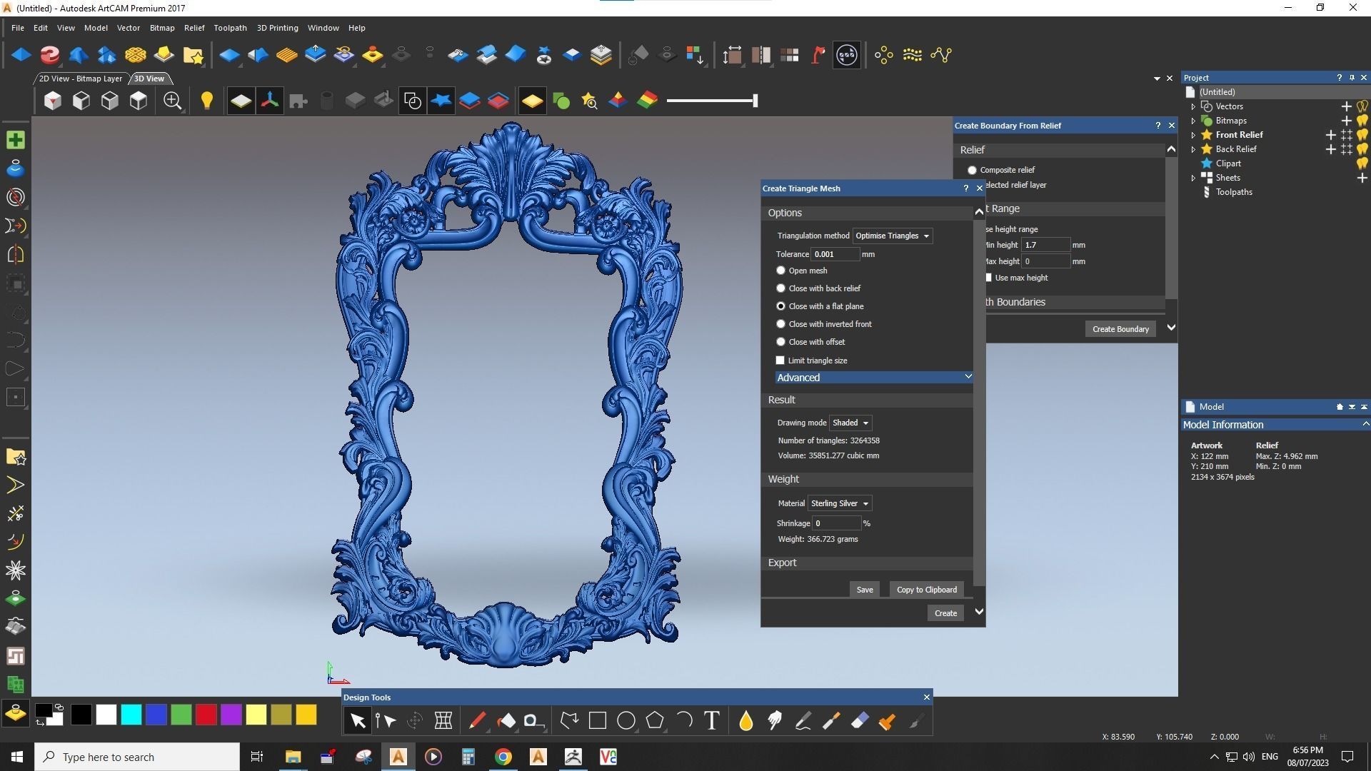 mirror frame carving 3D model_16