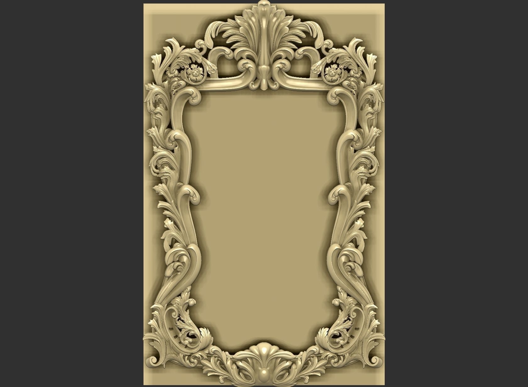 mirror frame carving 3D model_19
