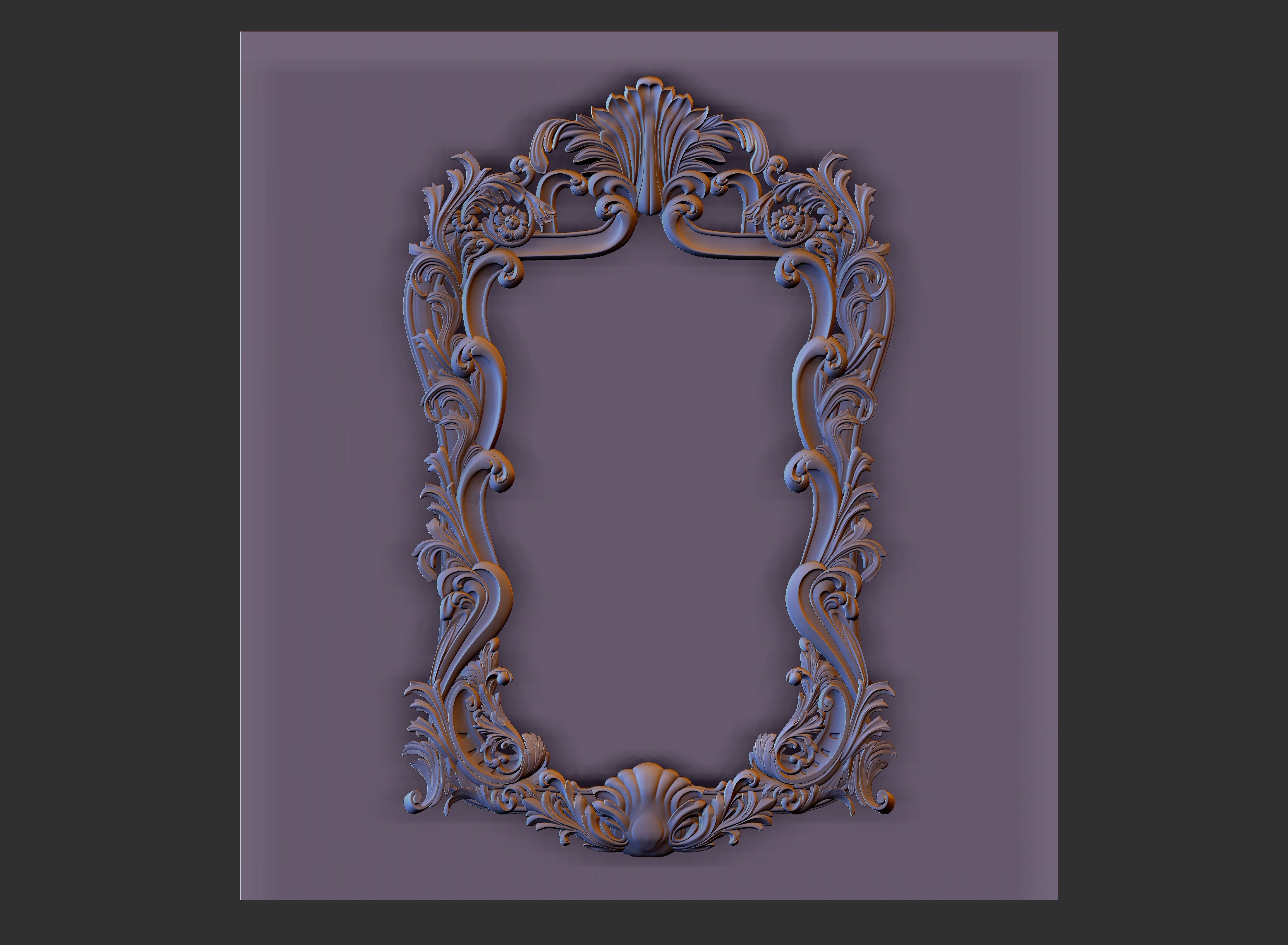 mirror frame carving 3D model_11