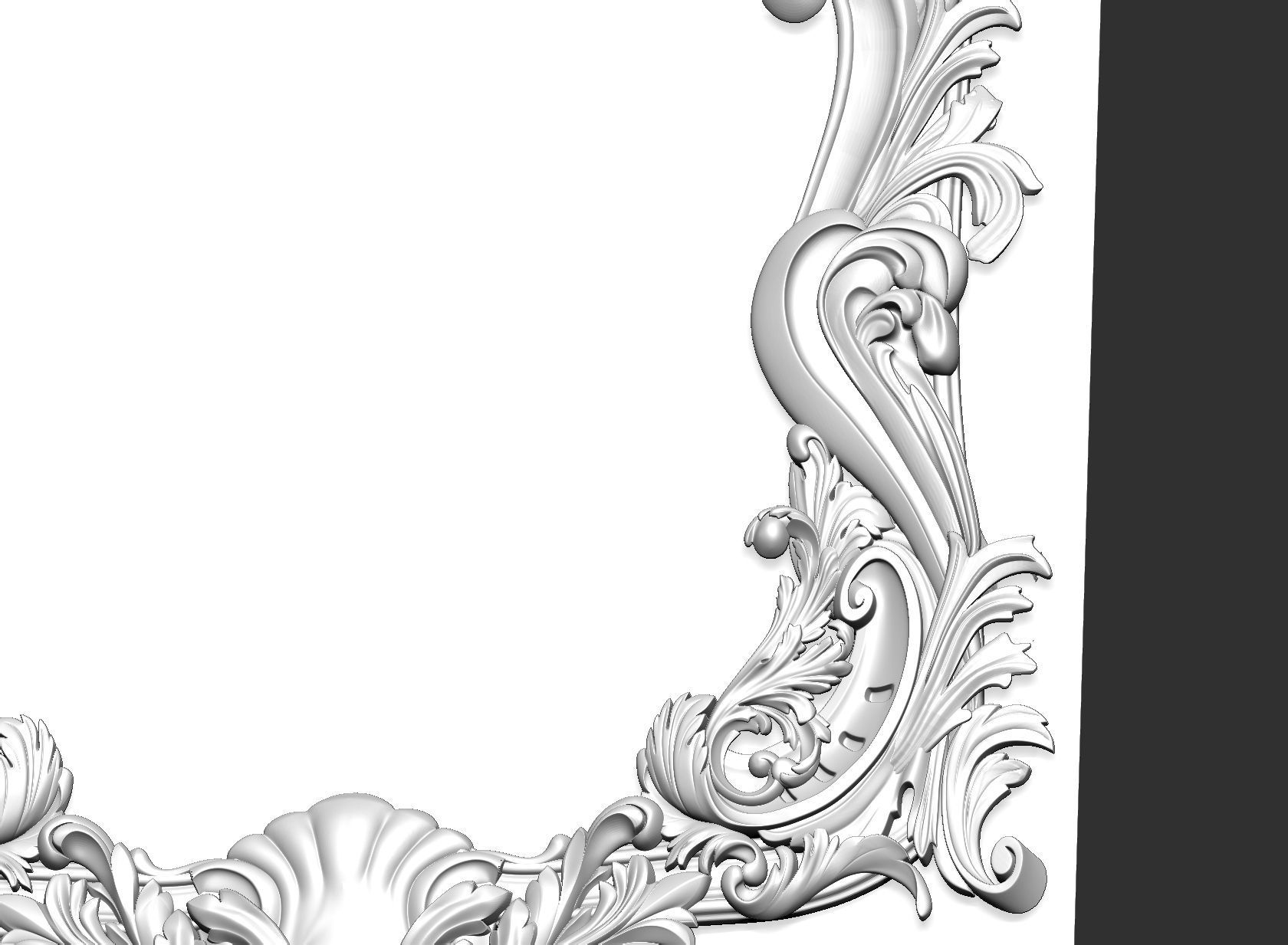 mirror frame carving 3D model_5