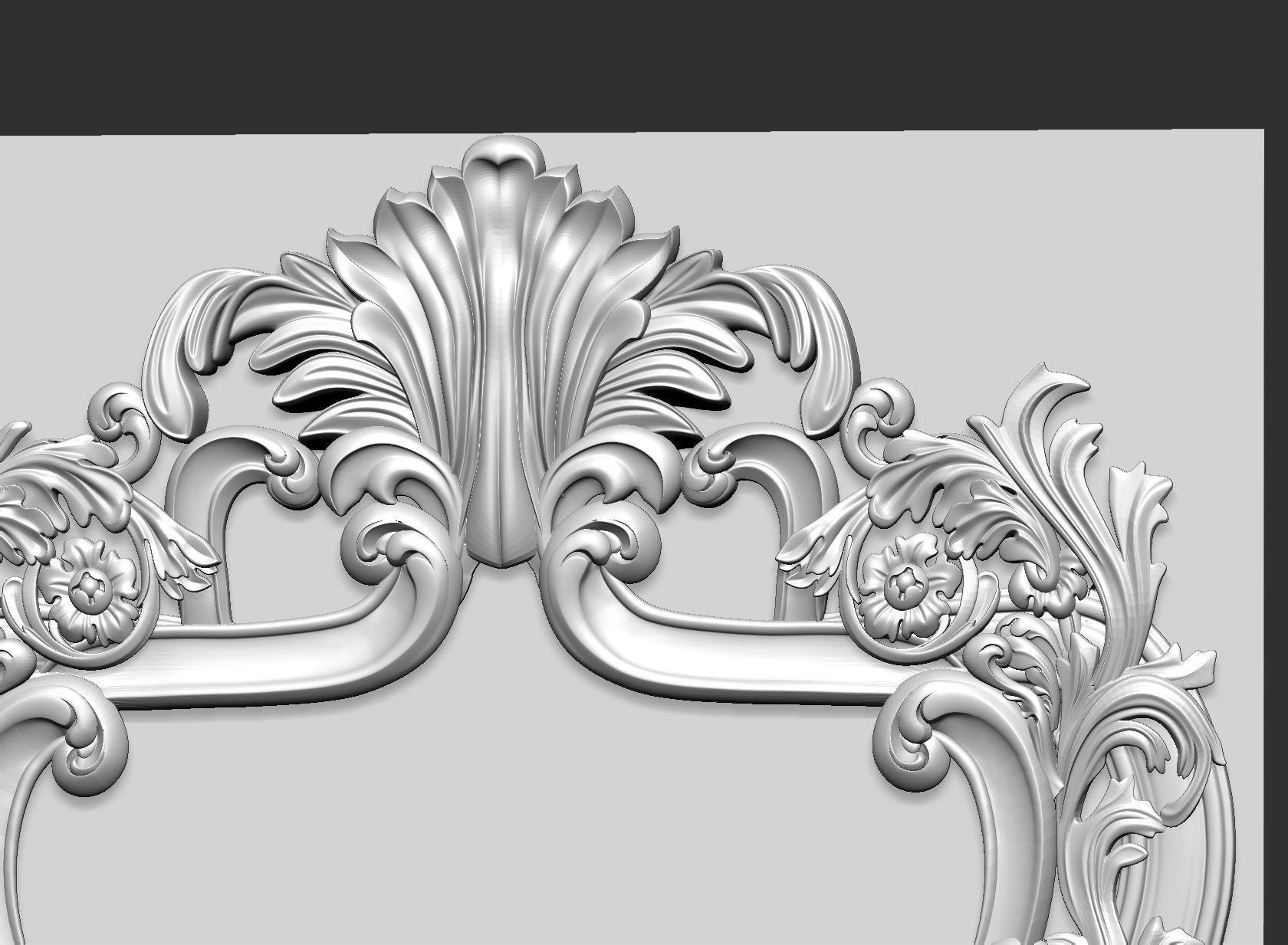 mirror frame carving 3D model_4
