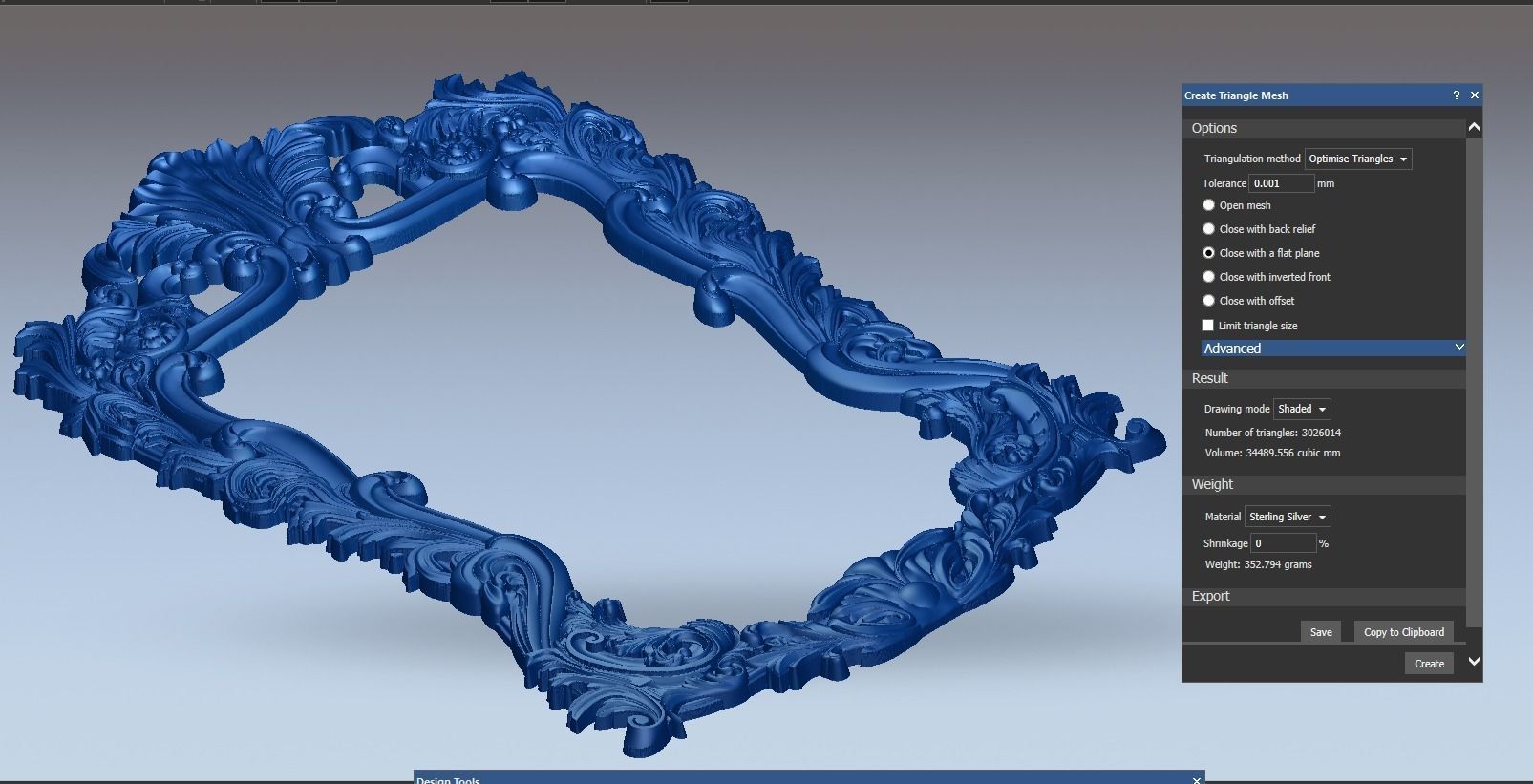 mirror frame carving 3D model_6