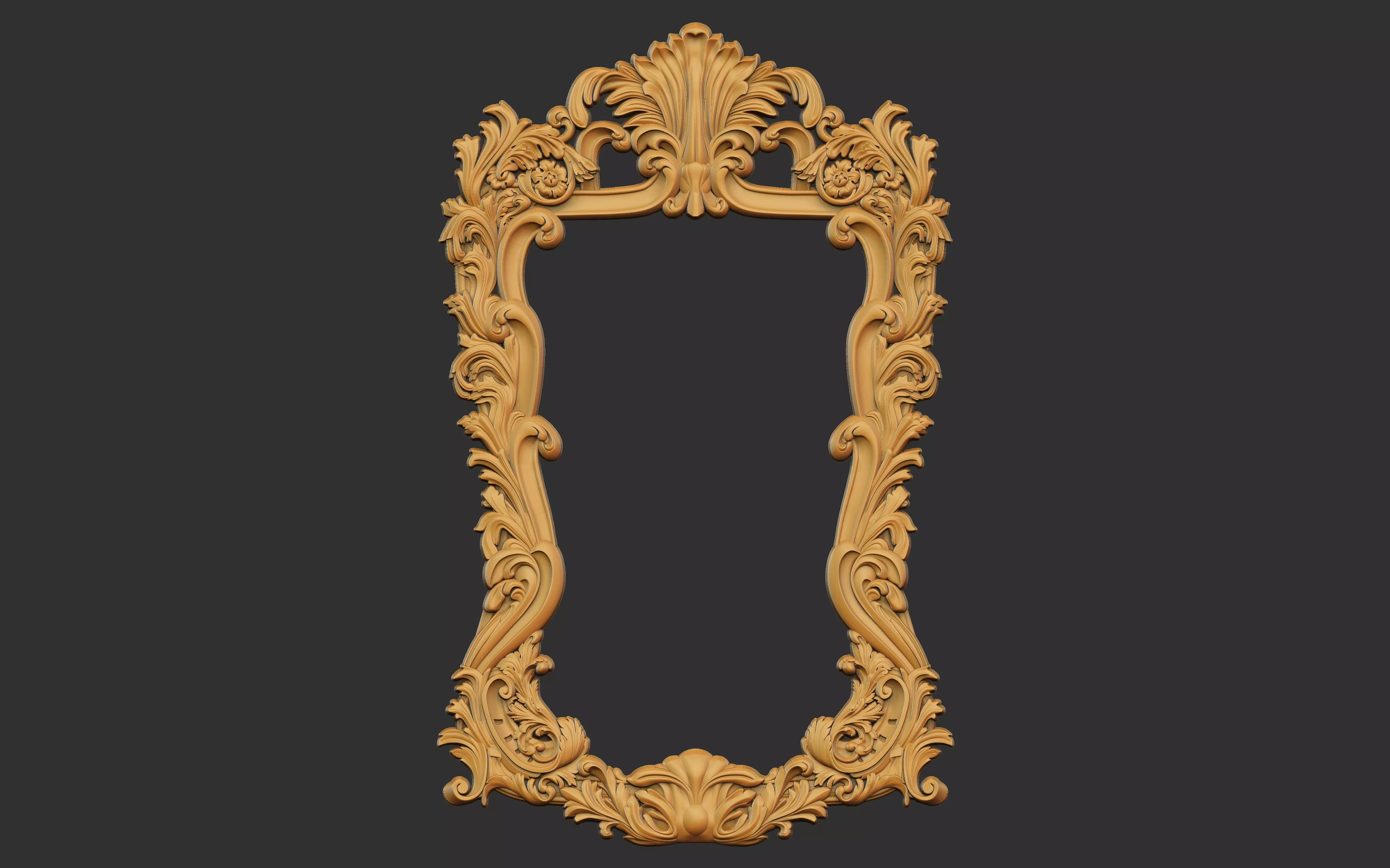 mirror frame carving 3D model_0